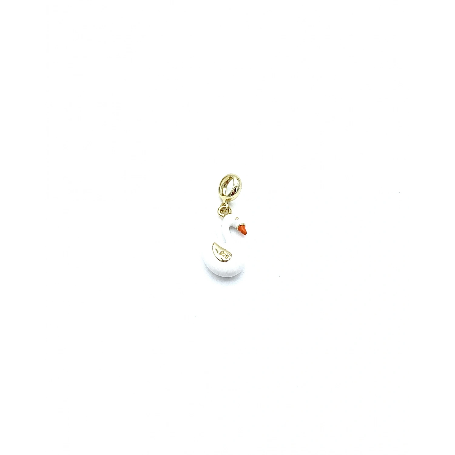 Beyaz Mine Swan Charm Kolye Ucu