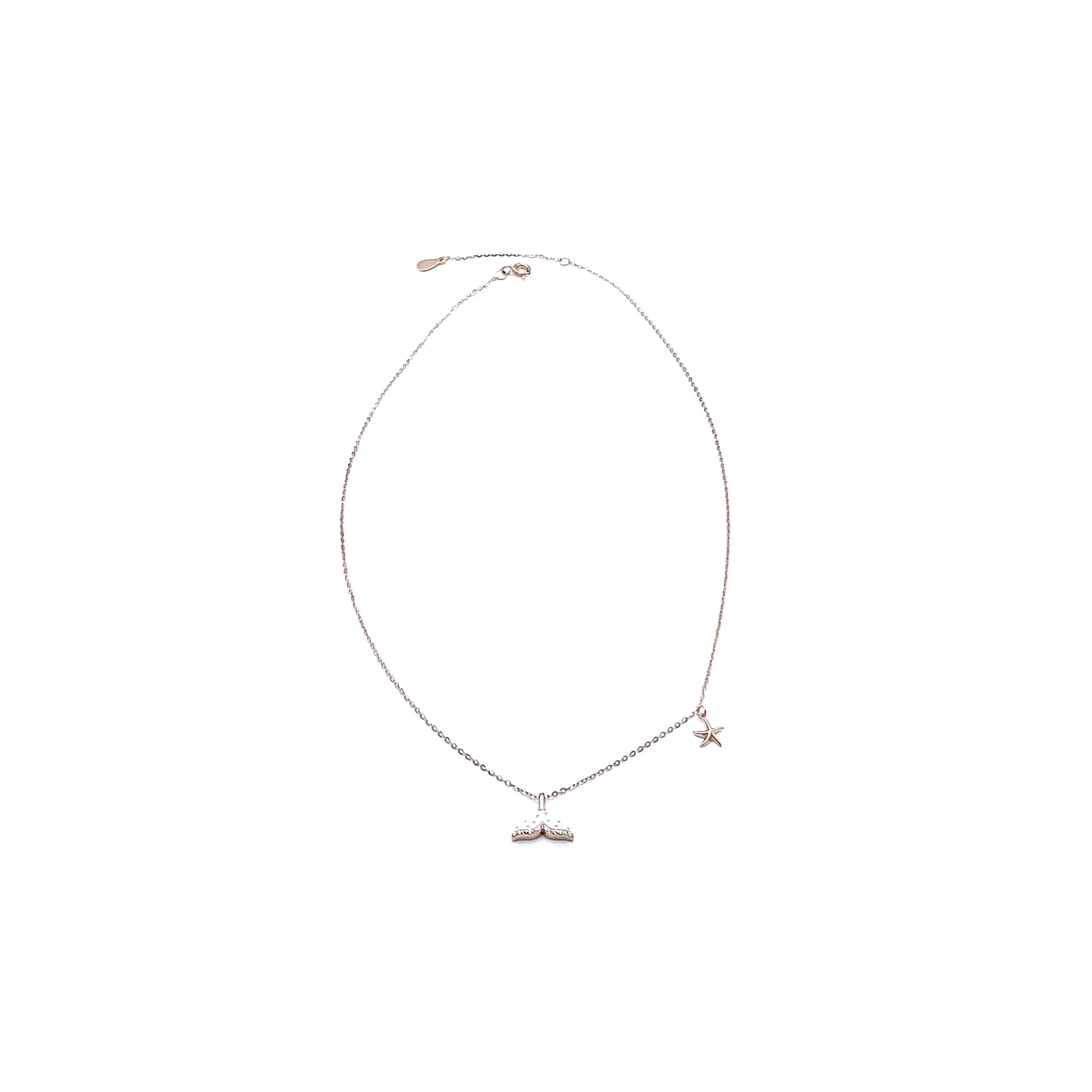 Beyaz Mineli Fishtail Kolye