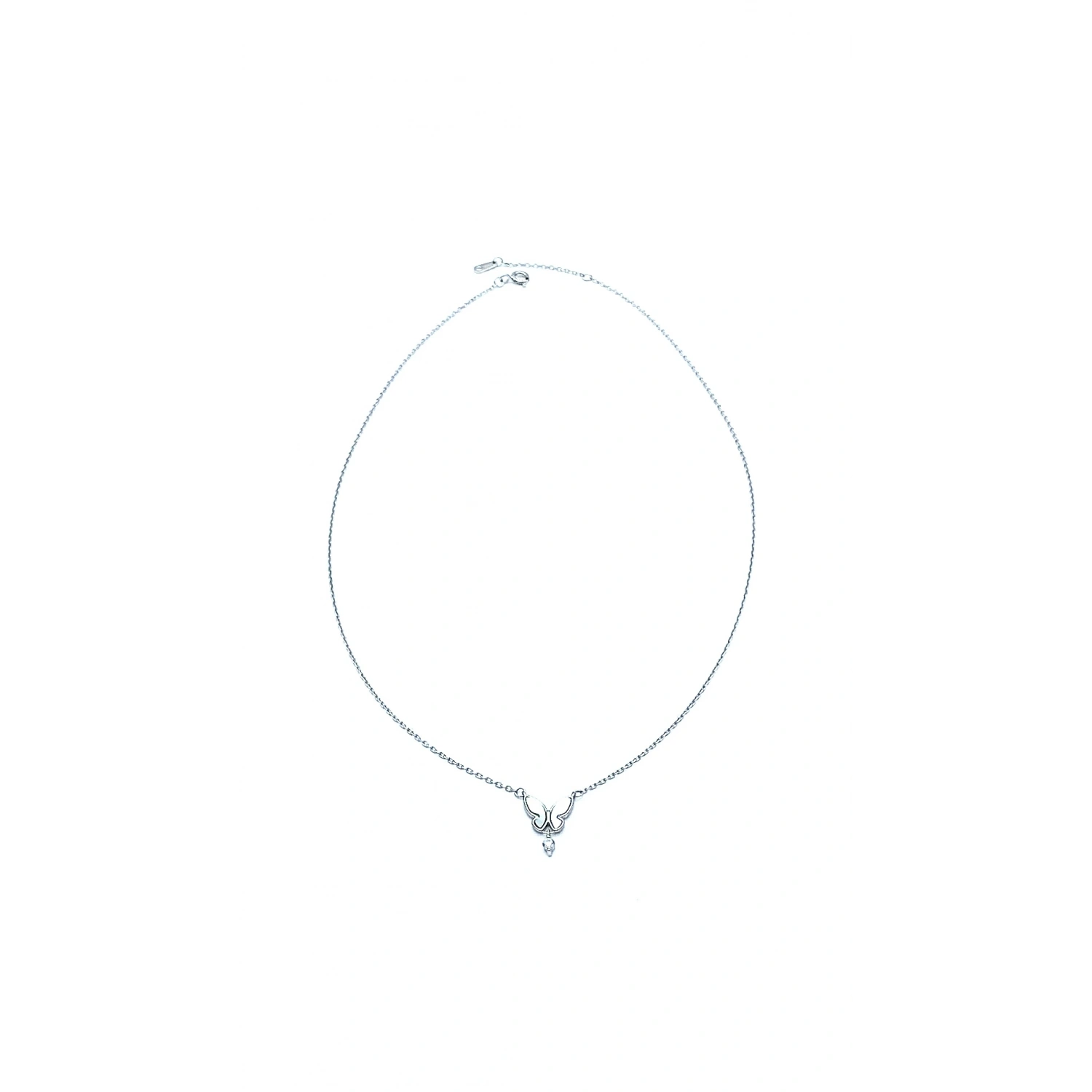 Beyaz Sedef Kelebek Kolye