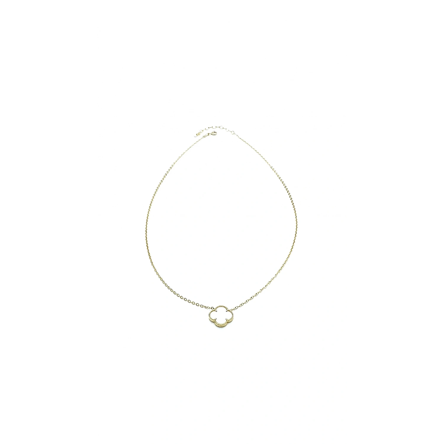 Beyaz Sedef Yonca Kolye