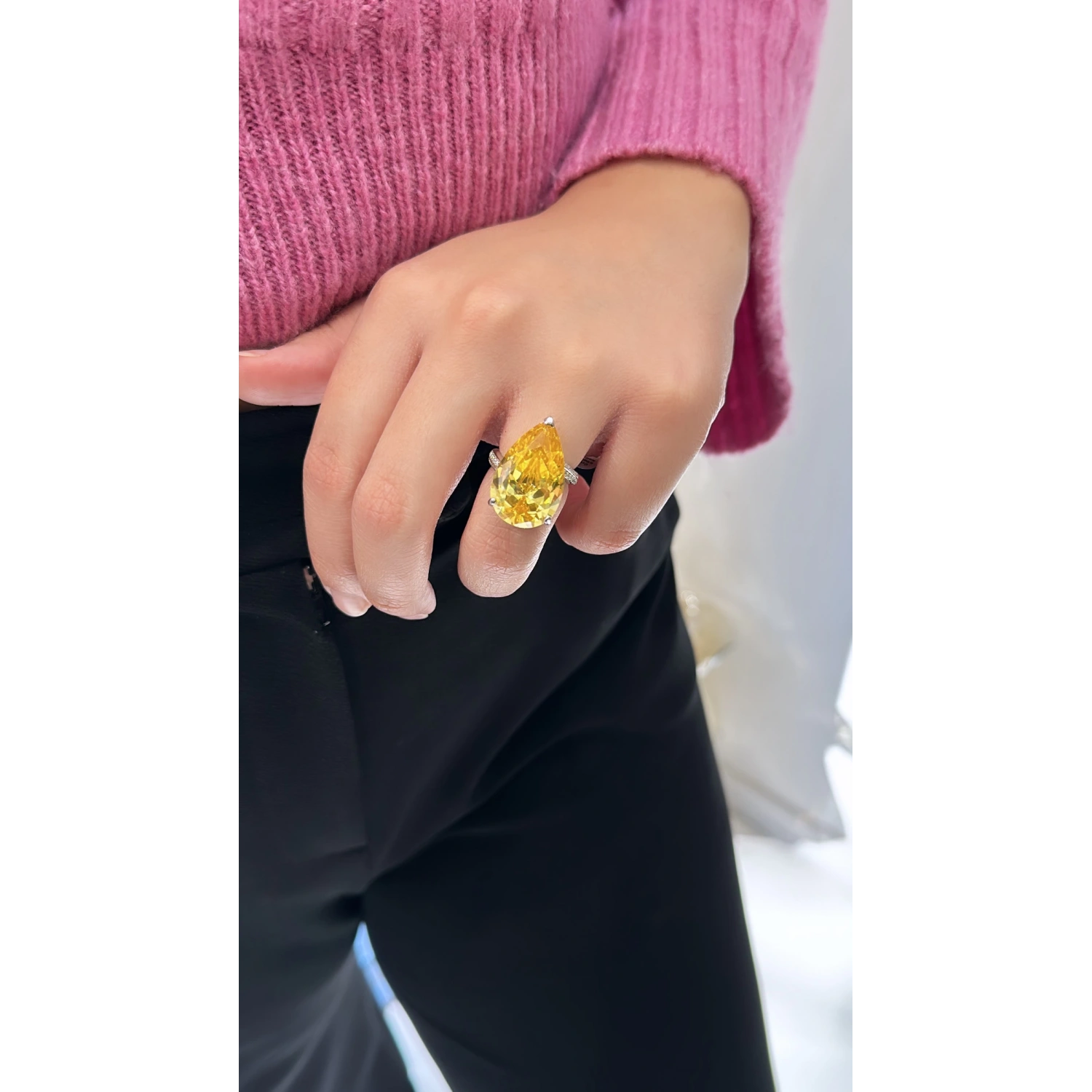 Biggy Yellow Drop Yüzük