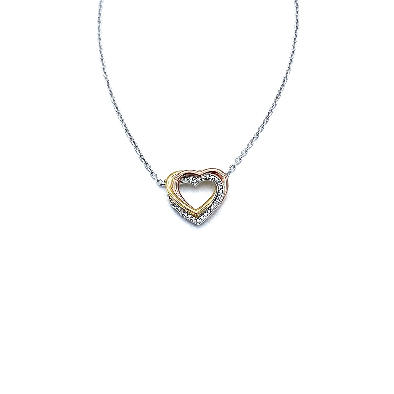 Carti 3 Renk Kalp Kolye