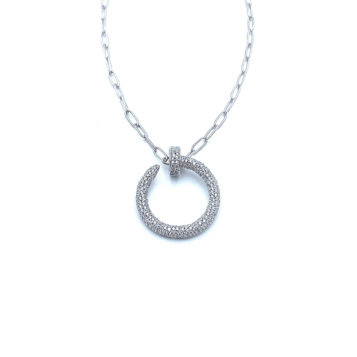 Carti Ful Taşlı Çivi Ataç Kolye