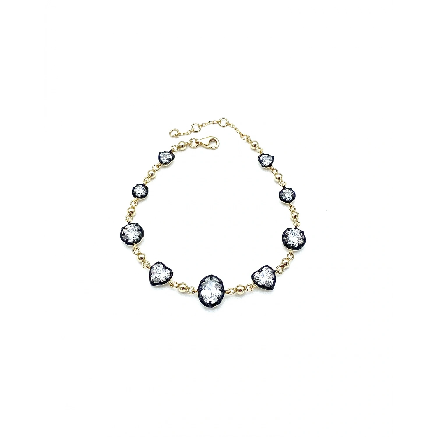 Cassie Black Geo Zincir Bileklik