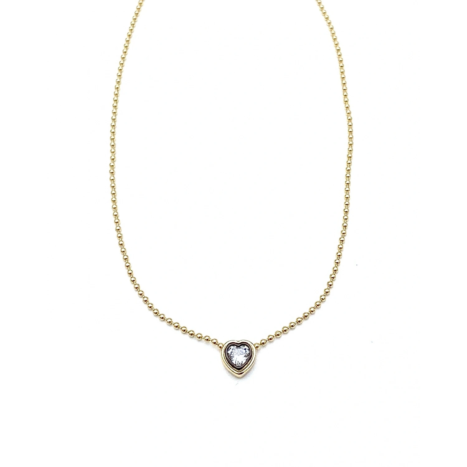 Cassie Black Mini Heart Dot Zincir Kolye