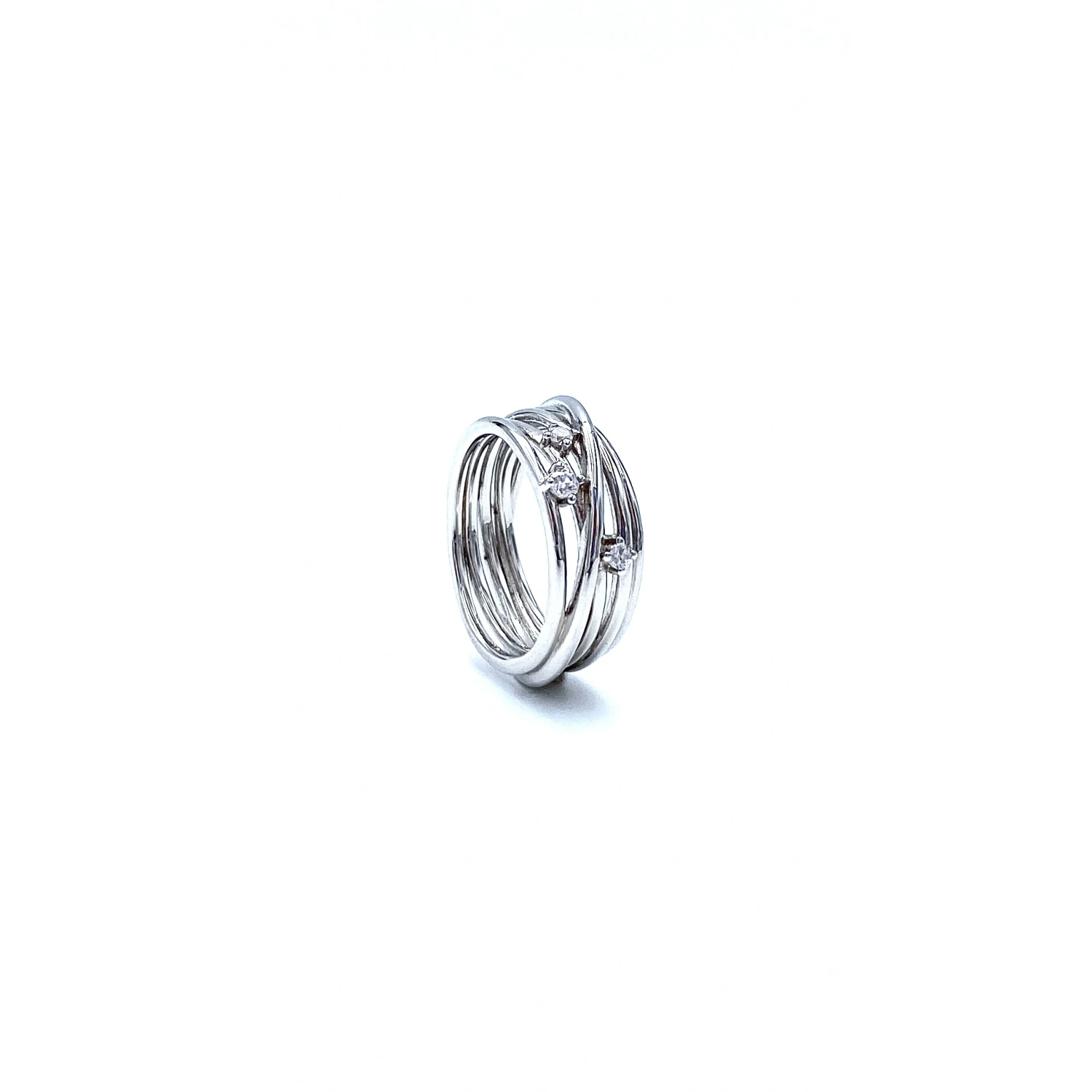 Çoklu Sarmal 3 Taş Yüzük