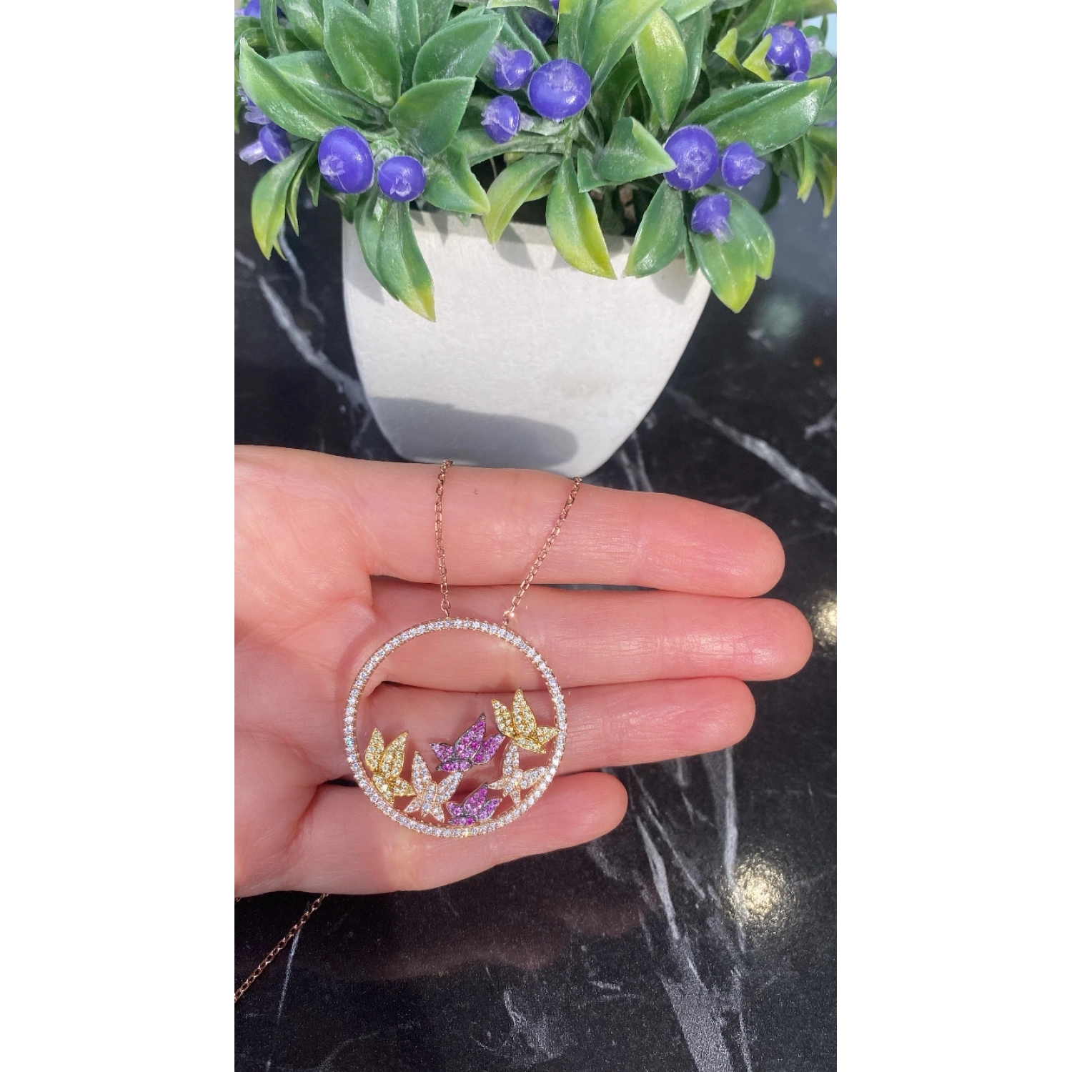 Colourful Butterfly Kolye