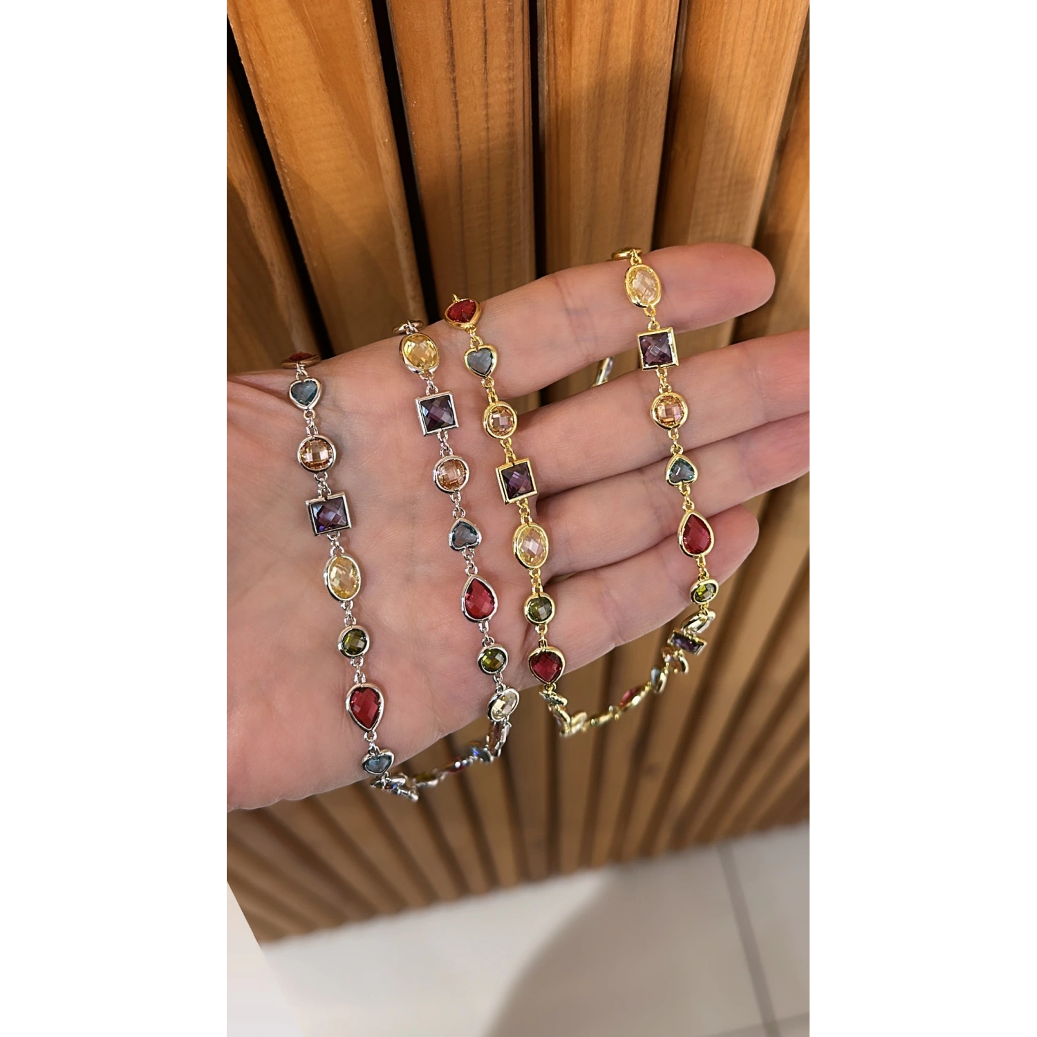 Colourfull Gömme Taş Kolye