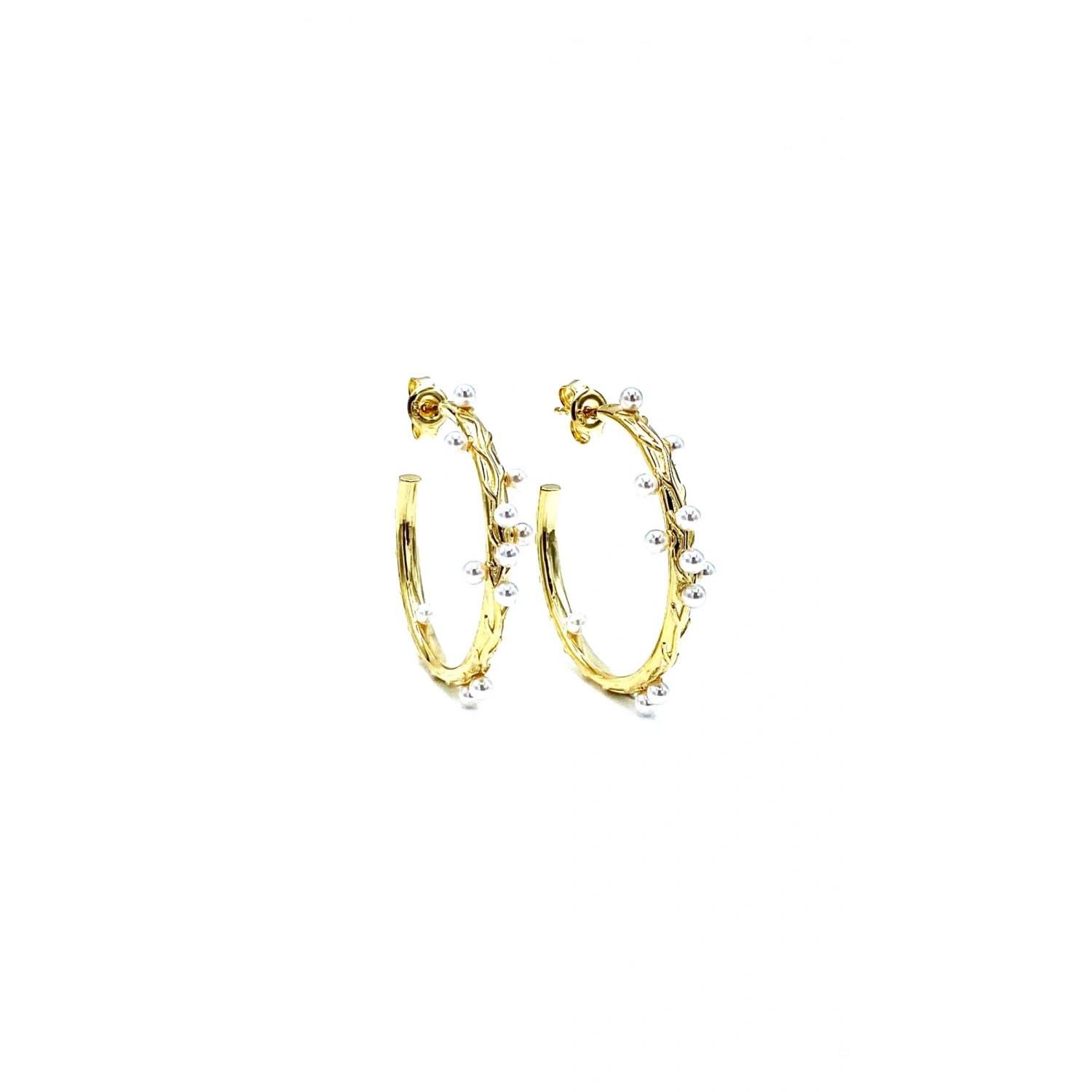 Dağınık İncili Halka Küpe