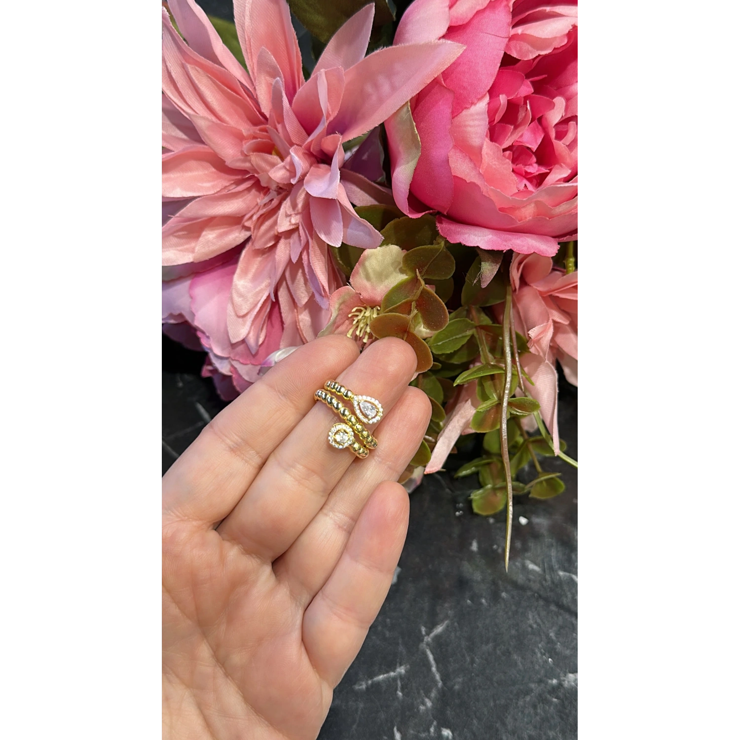 Damla Circle Dot Sarmal Yüzük