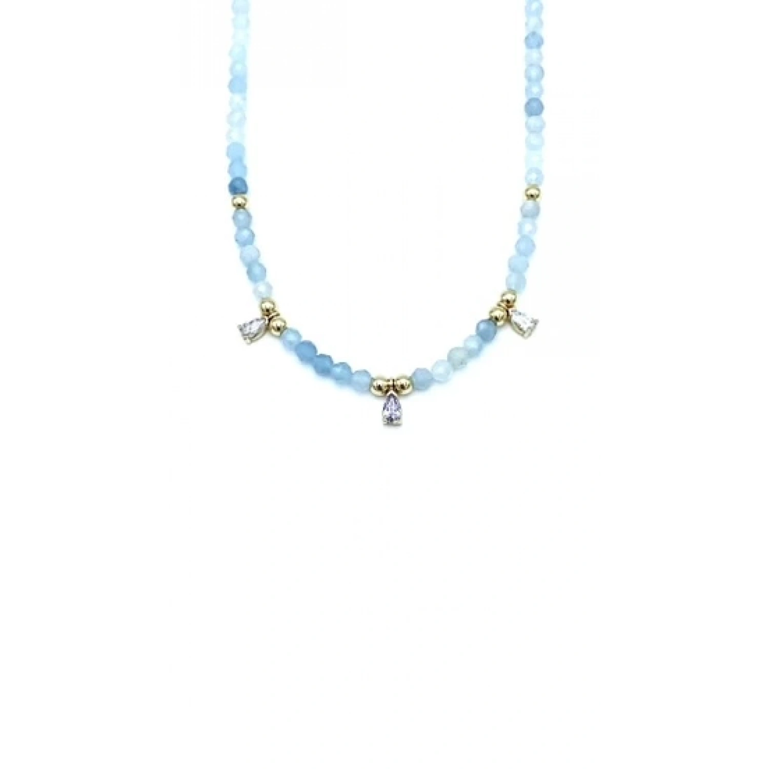 Damla Taşlı Aquamarin Kolye