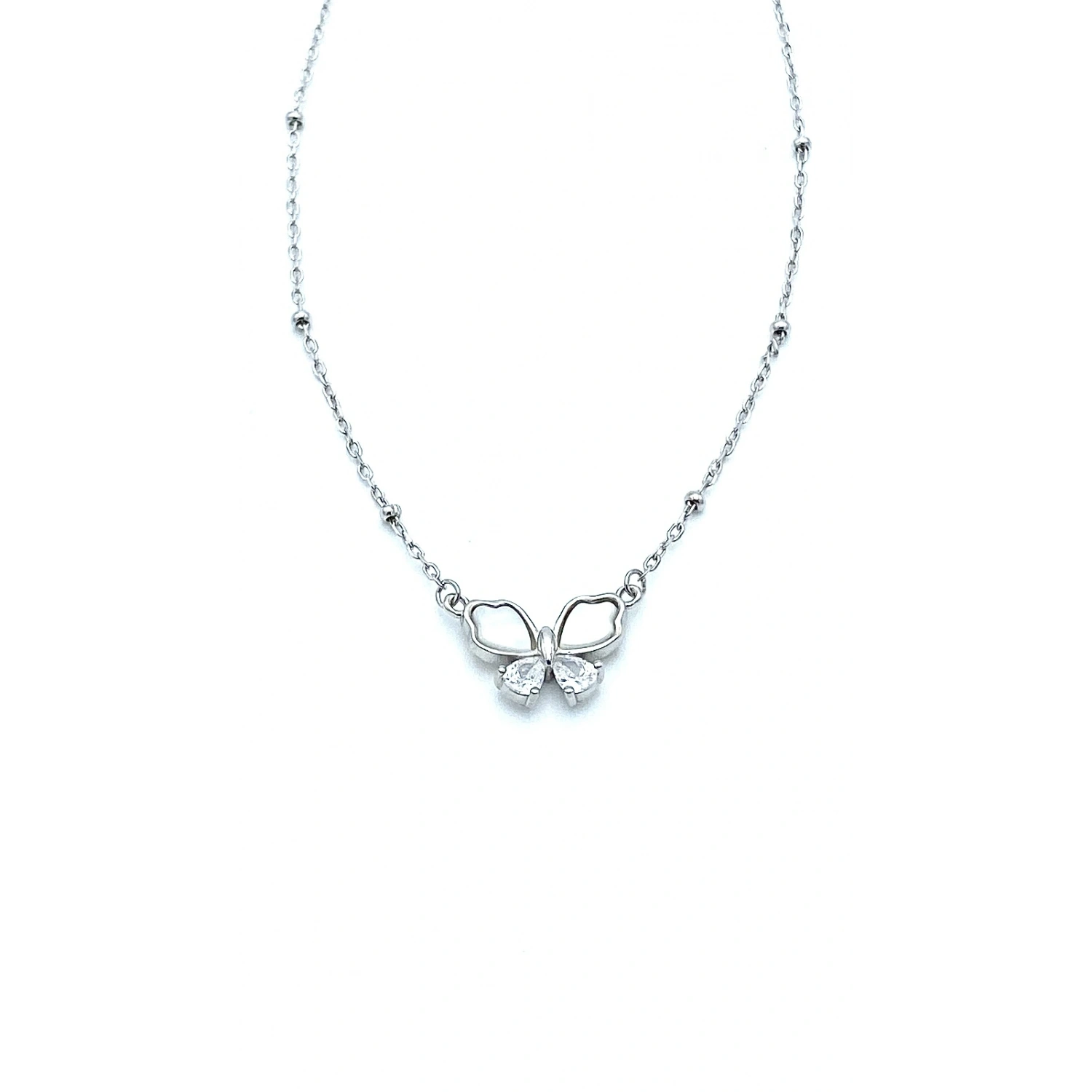 Damla Taşlı Sedef Kelebek Kolye