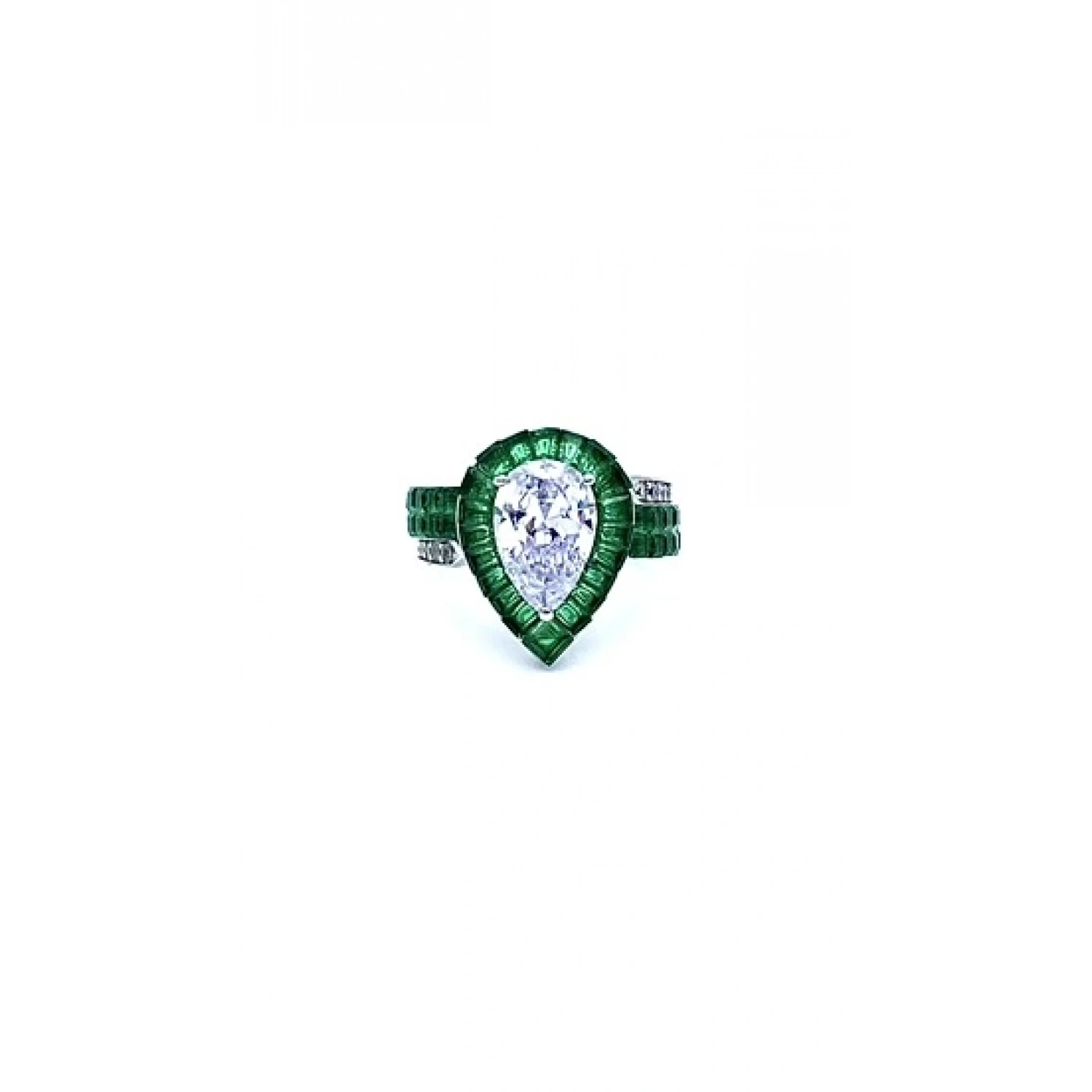 Damla Yeşil Invisible Tasarım Yüzük