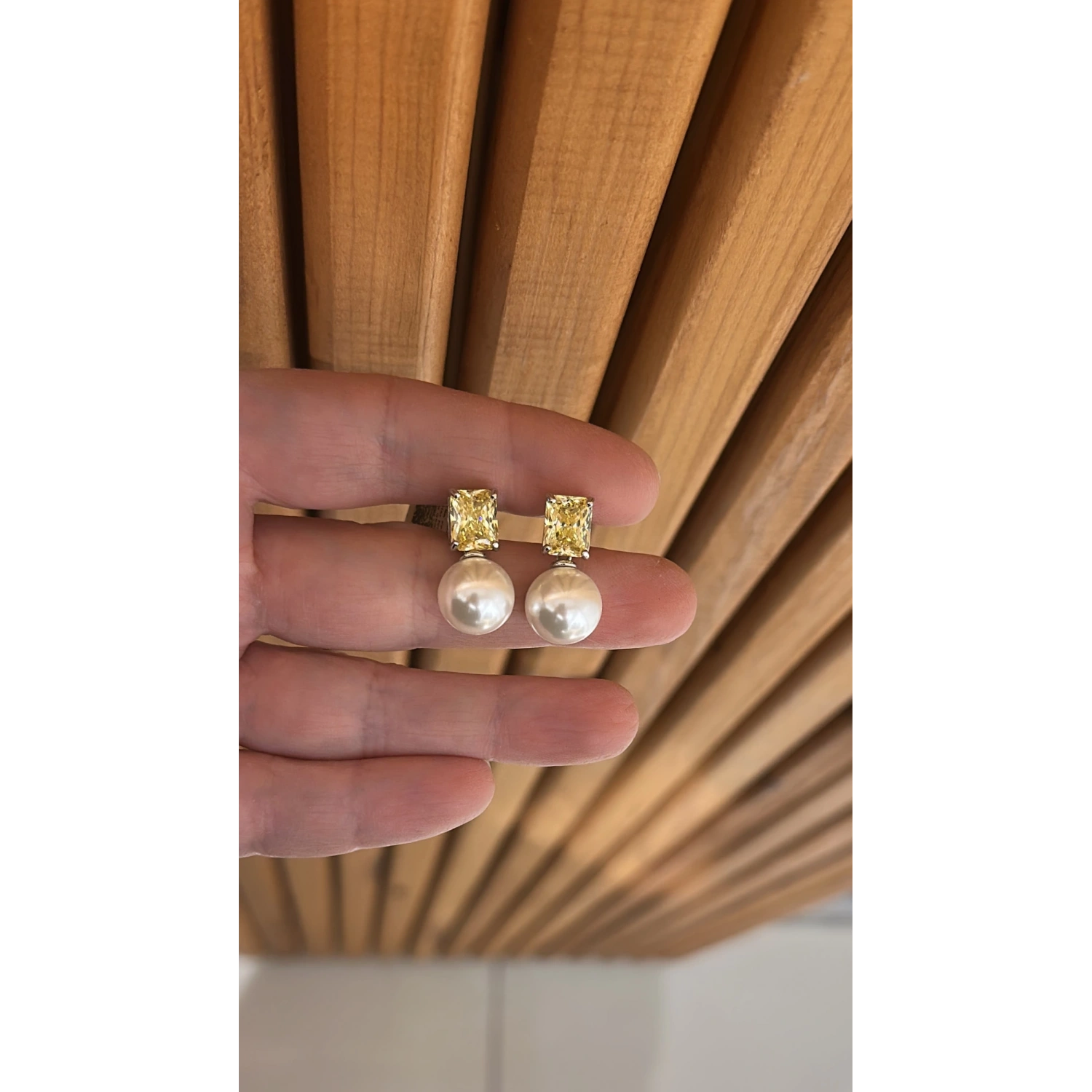 Di Sitrin İnci Küpe