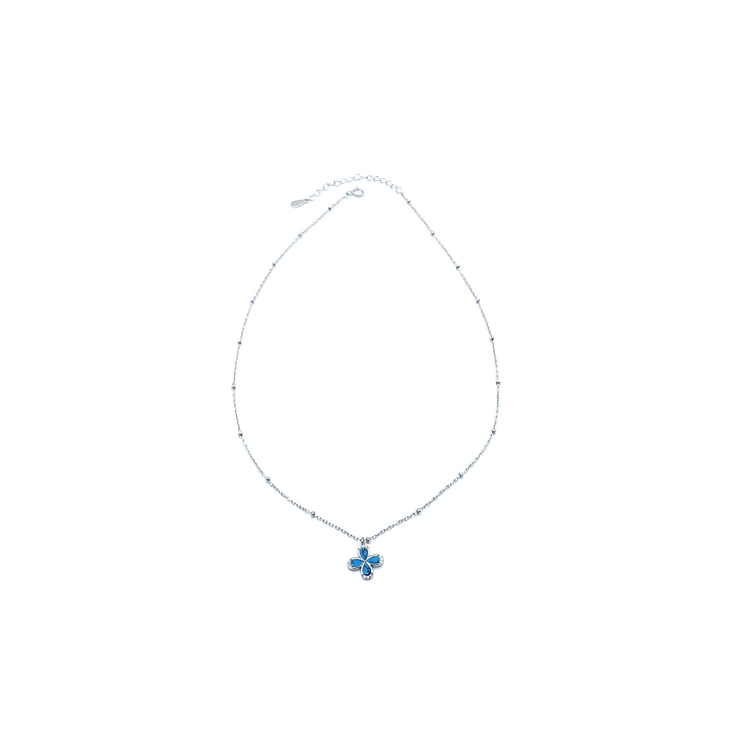 Dört Yapraklı Firuze Çiçek Kolye