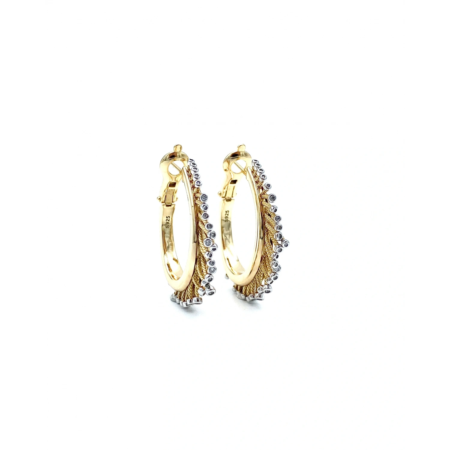 Dottie Oval Halka Çift Renk Küpe