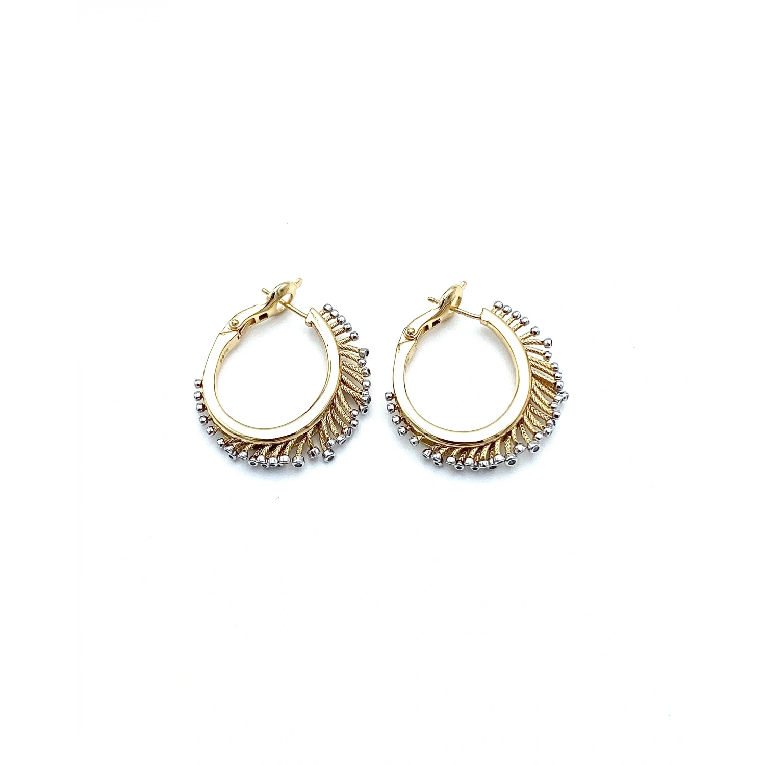 Dottie Oval Halka Çift Renk Küpe