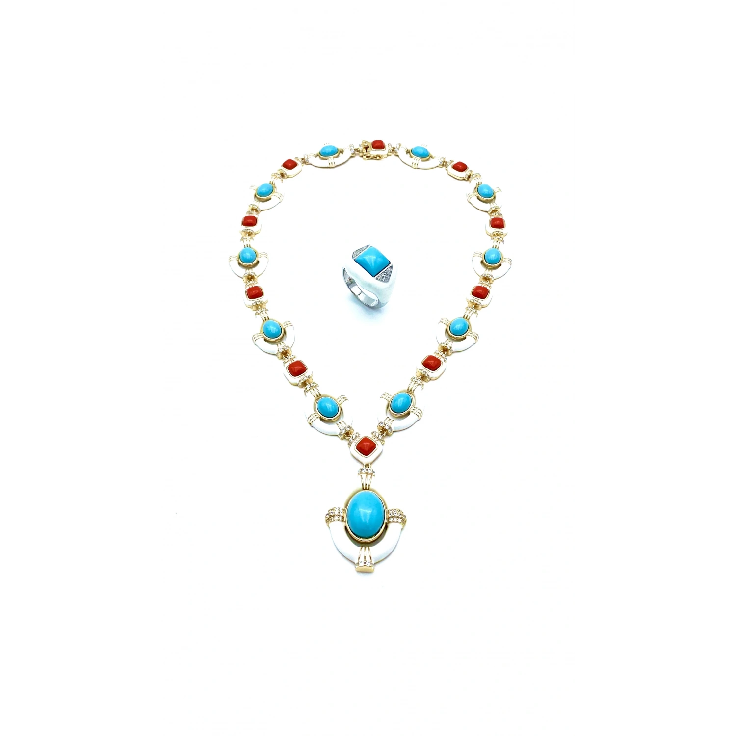 DW Firuze Mercan Tasarım Kolye