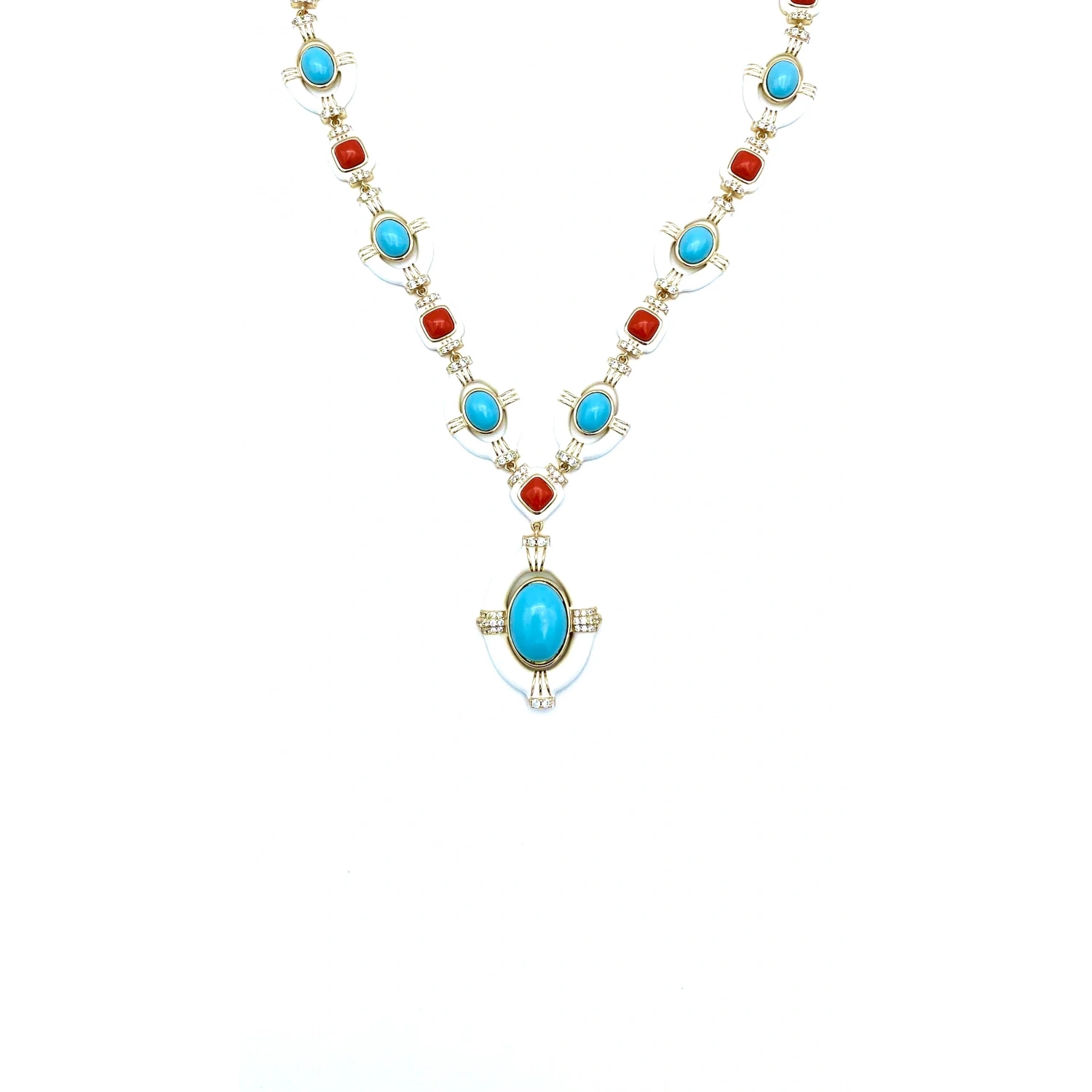 DW Firuze Mercan Tasarım Kolye