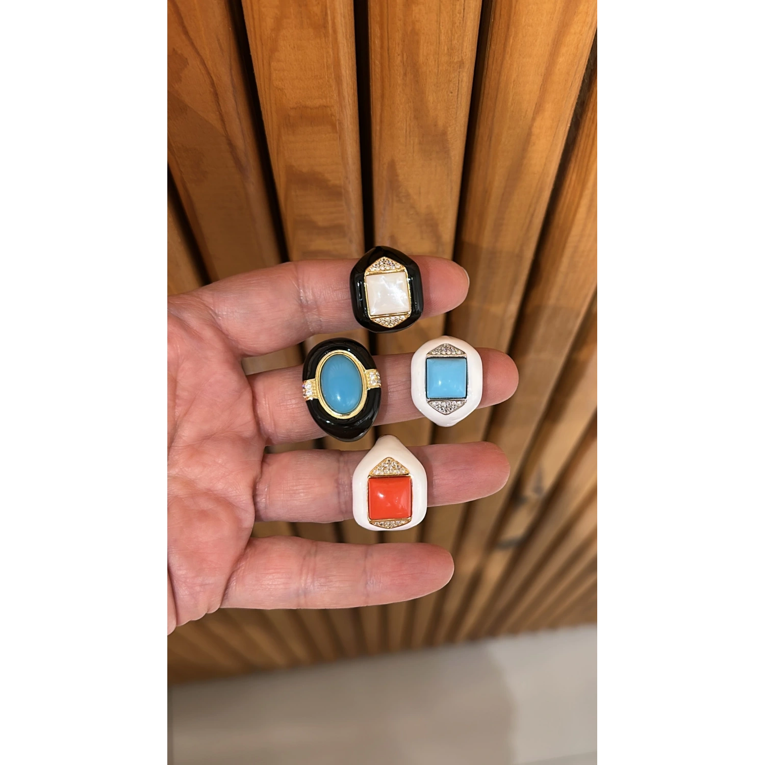 DW Firuze Siyah Mineli Tasarım Yüzük