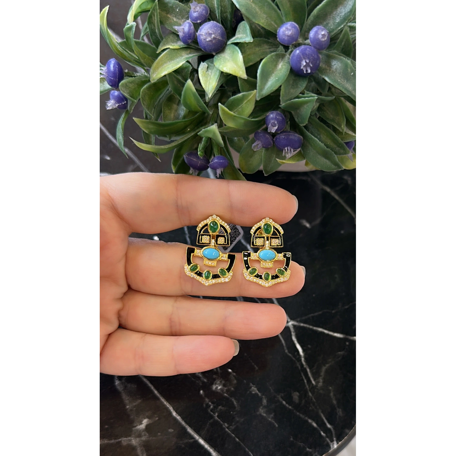 DW Mineli Firuze Tasarım Küpe