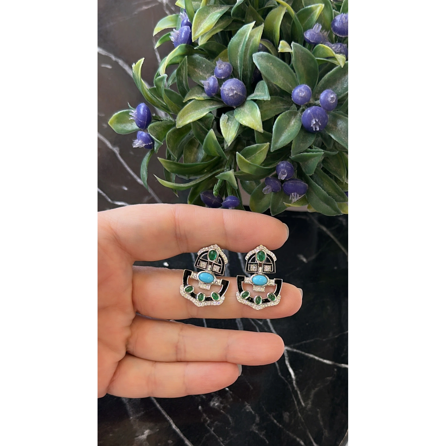 DW Mineli Firuze Tasarım Küpe