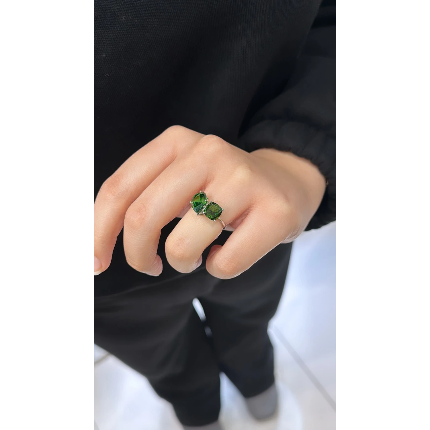 Emerald Damla Kare Yüzük