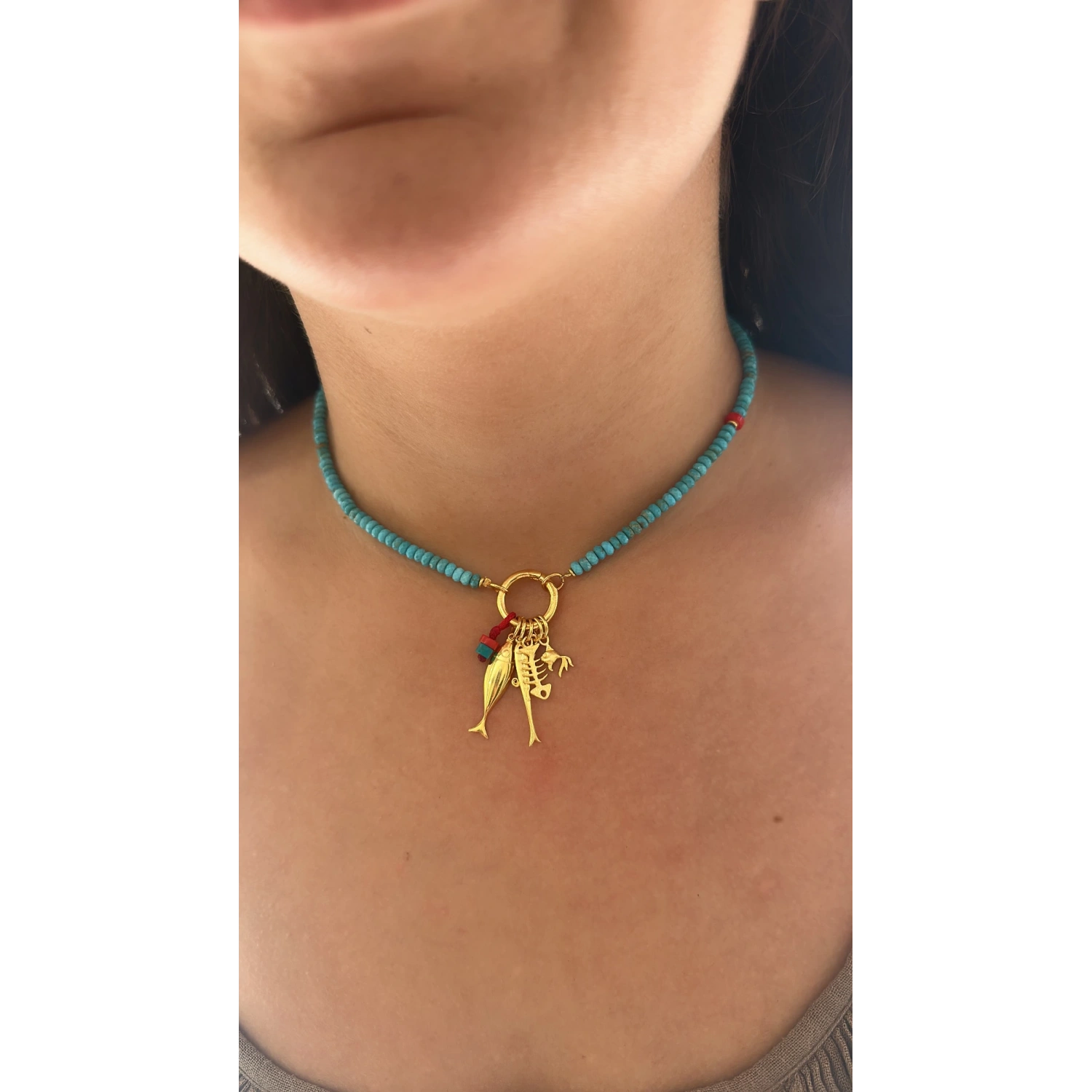 Firuze Multi Sea Charm Kolye