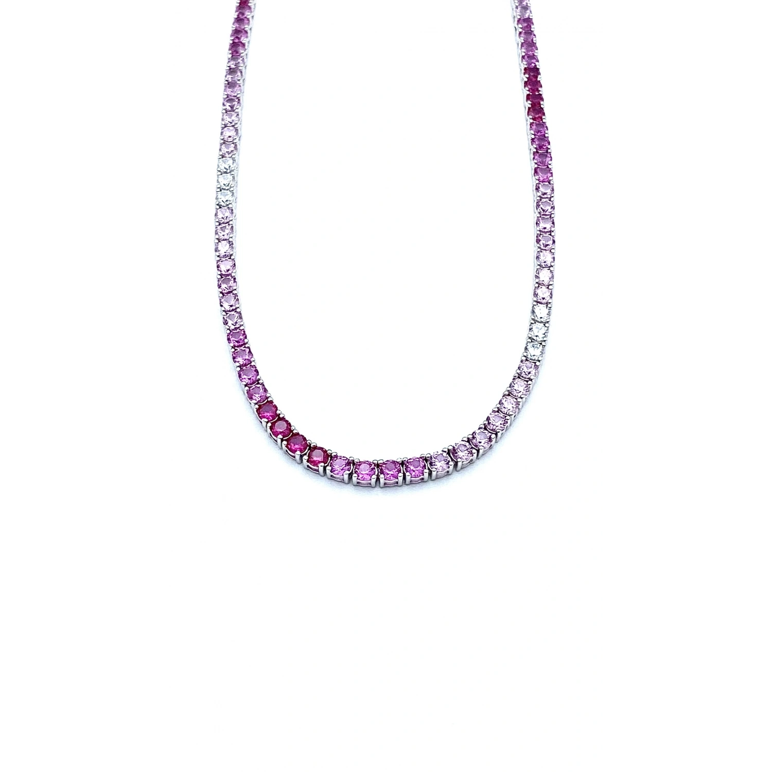 Fuşya Degrade 3mm Suyolu Kolye