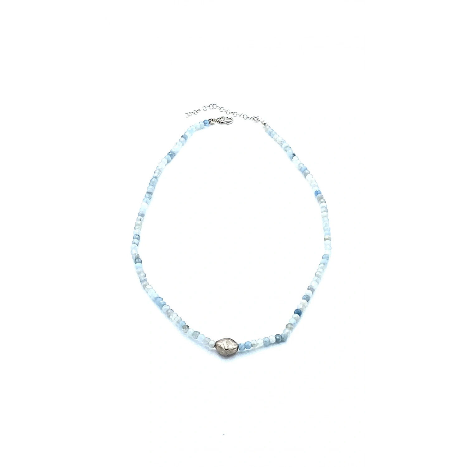 Gümüş Detaylı Aquamarin Kolye