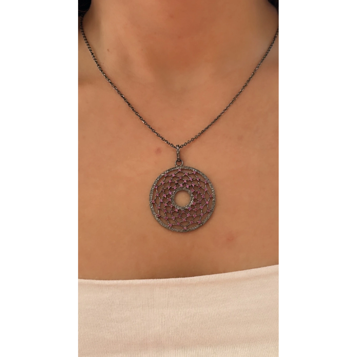 Ham Elmas-Yakut Yaşam Ağacı Kolye Ucu