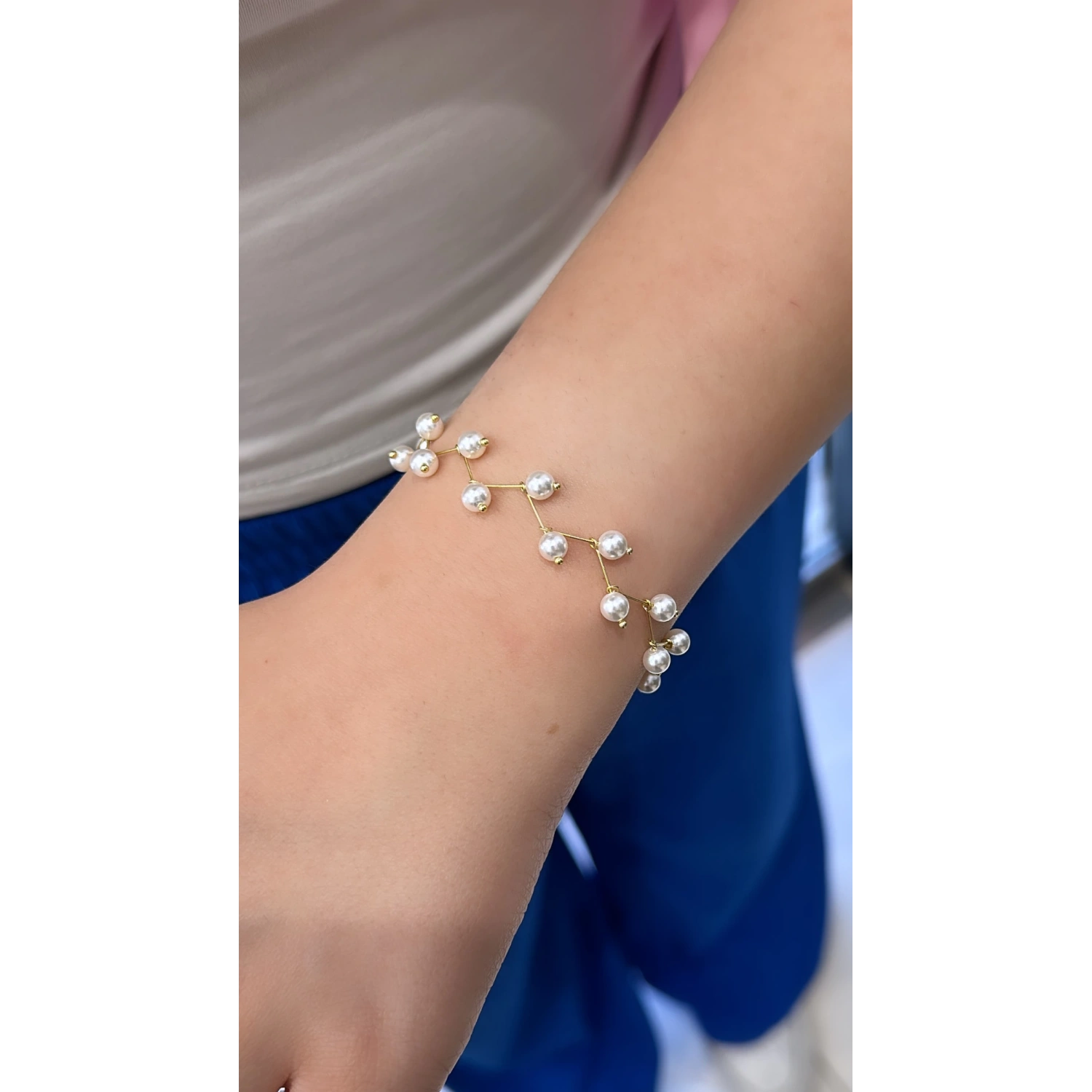 İnci Detaylı Bileklik