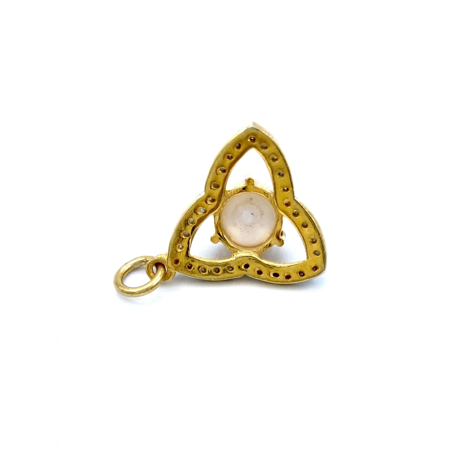 İnci Detaylı Ham Elmas Kolye Ucu