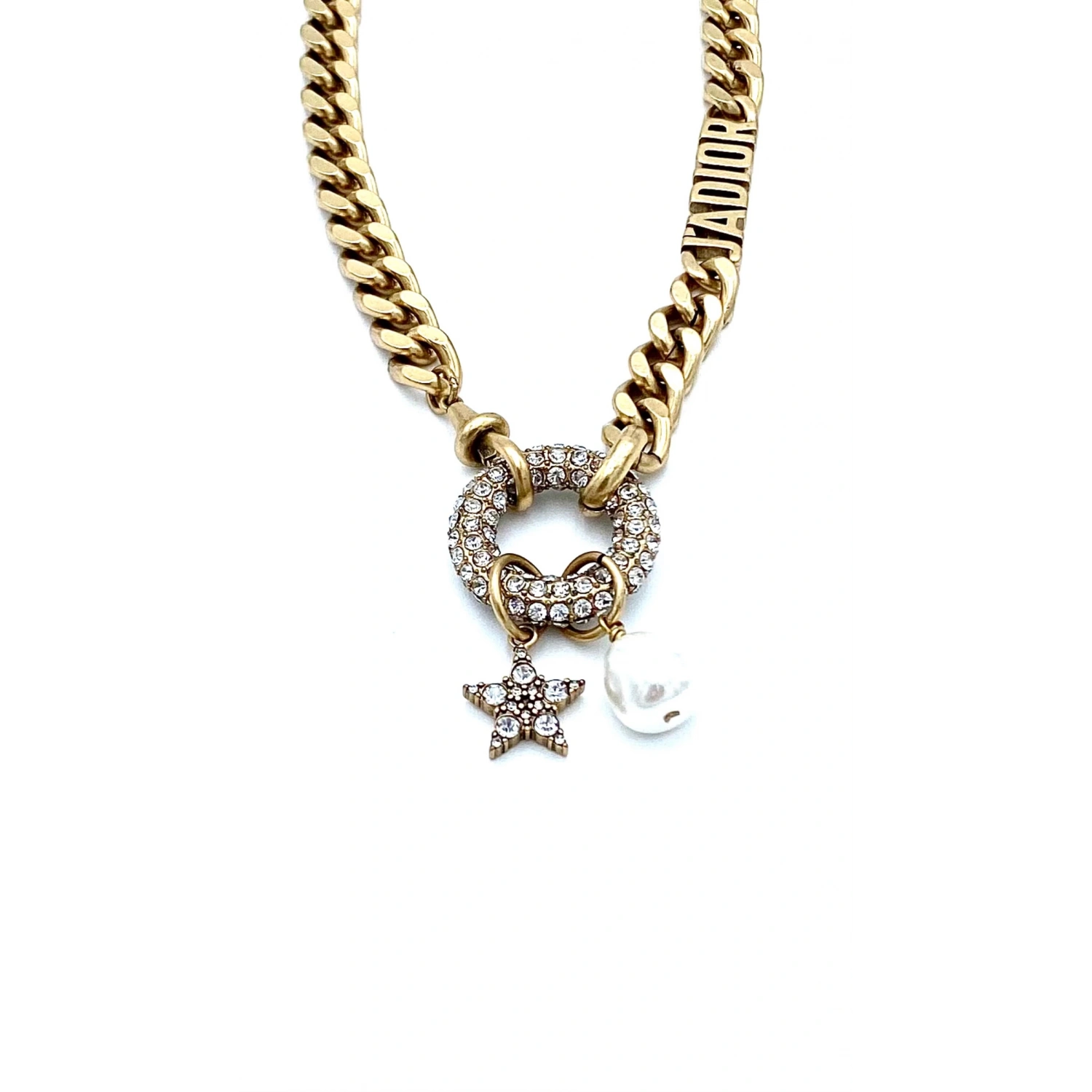 İnci ve Taş Detaylı JD Zincir Kolye