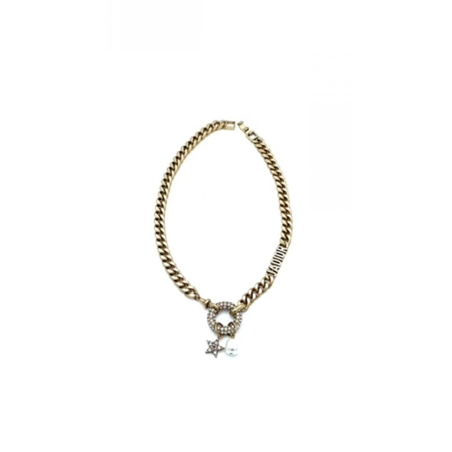 İnci ve Taş Detaylı JD Zincir Kolye