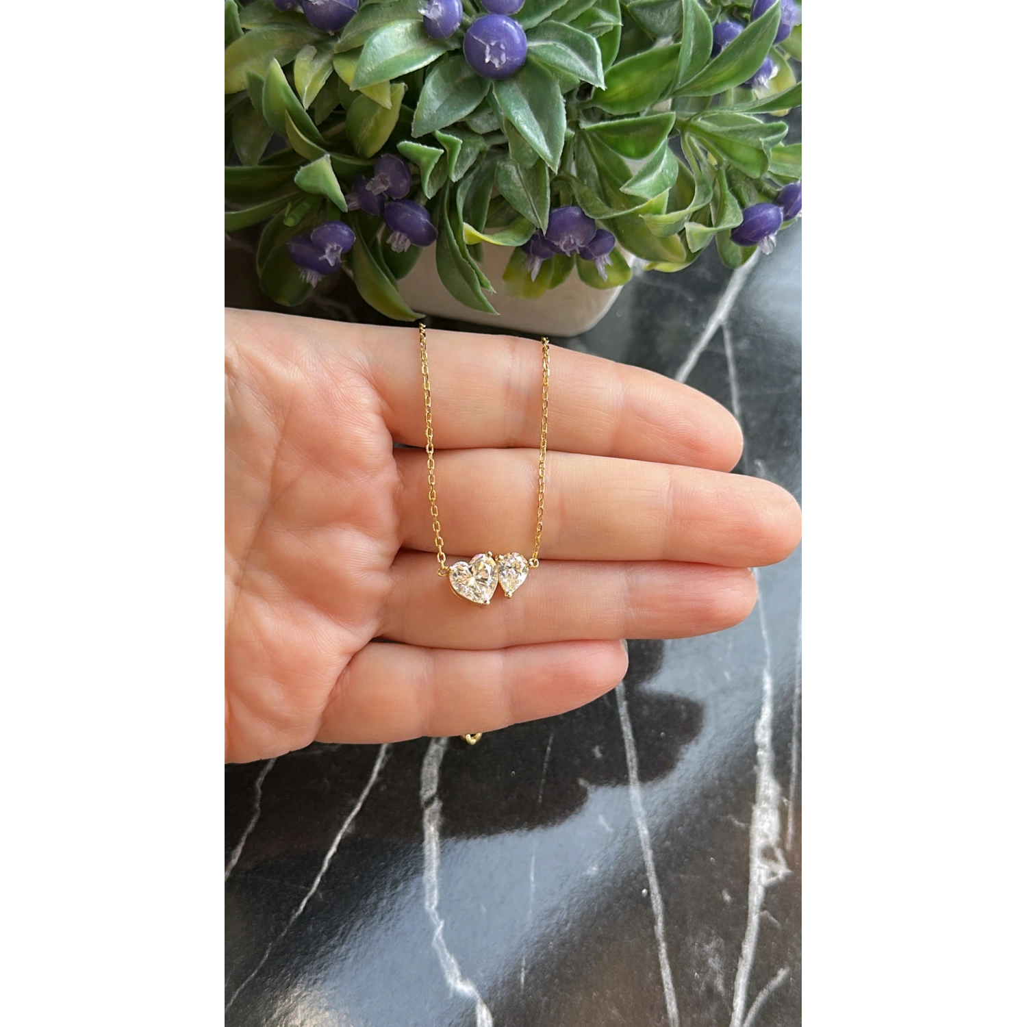 Kalp Damla TekTaş Kolye