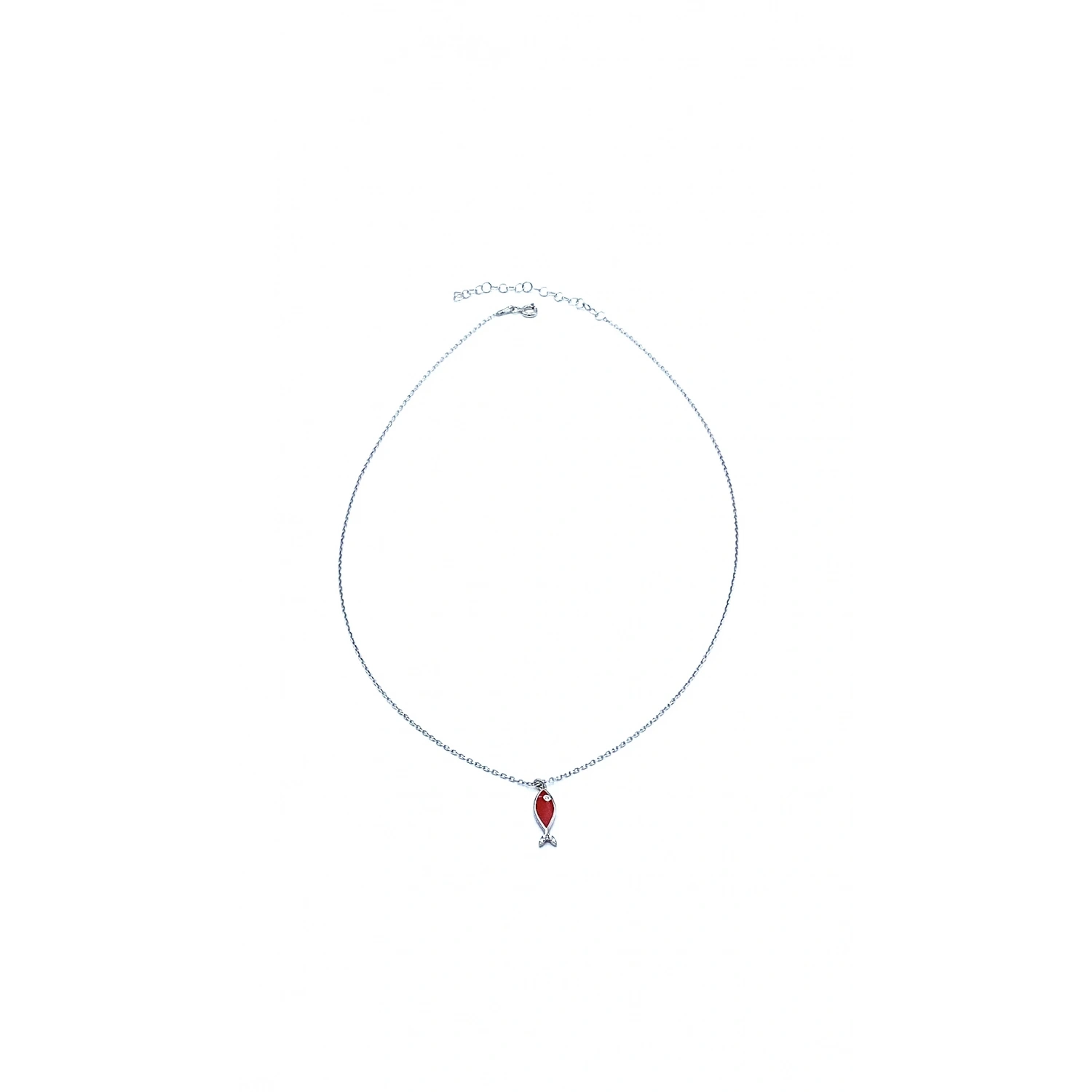 Kırmızı Mineli Balık Kolye