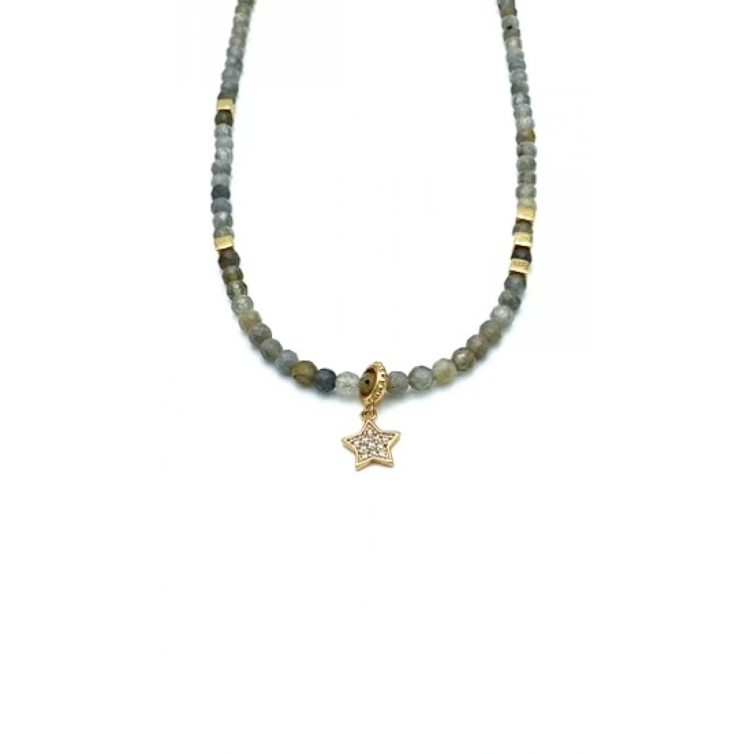 Labradorit Taşlı Yıldız Kolye