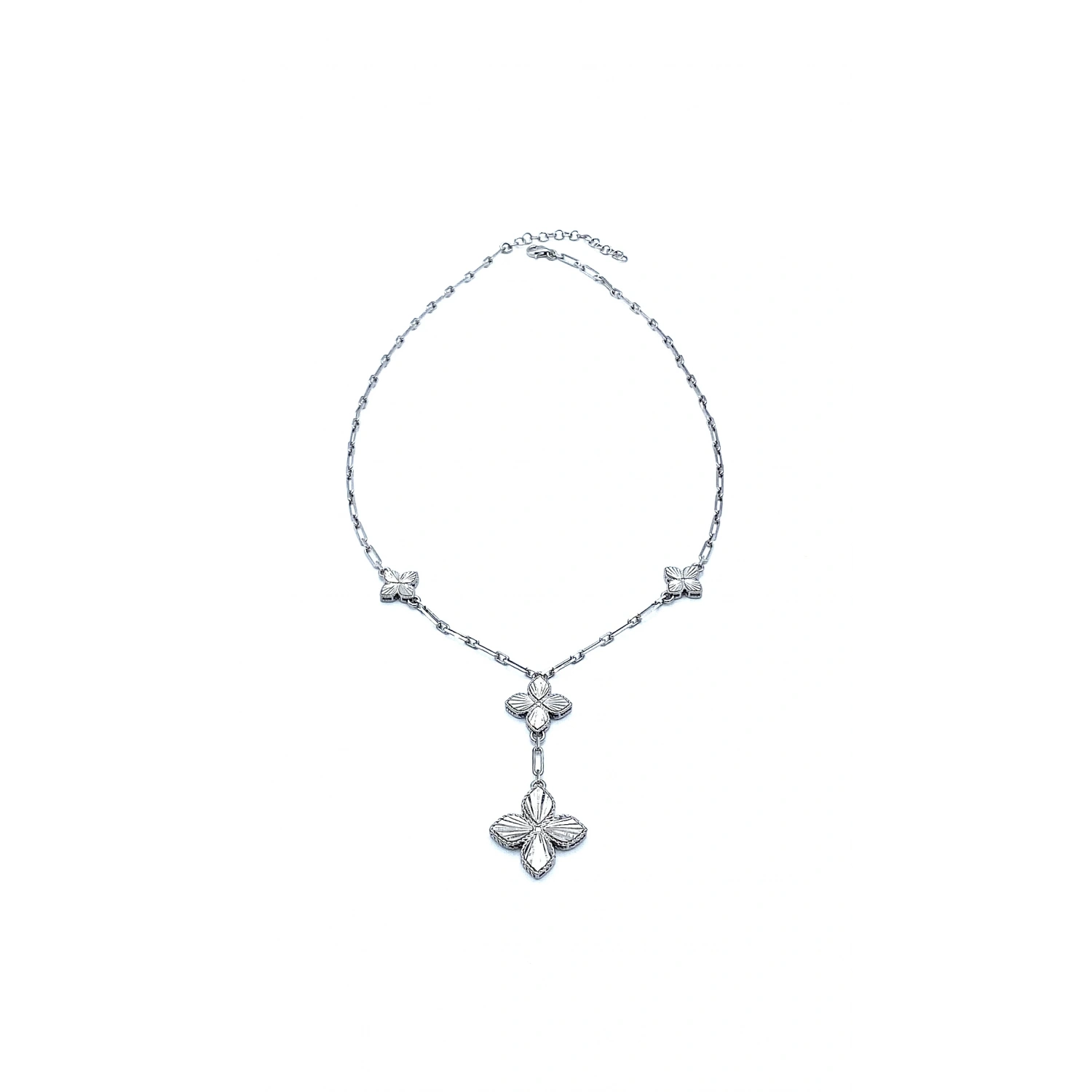 Lazerli Köşeli Yonca Marka Kolye