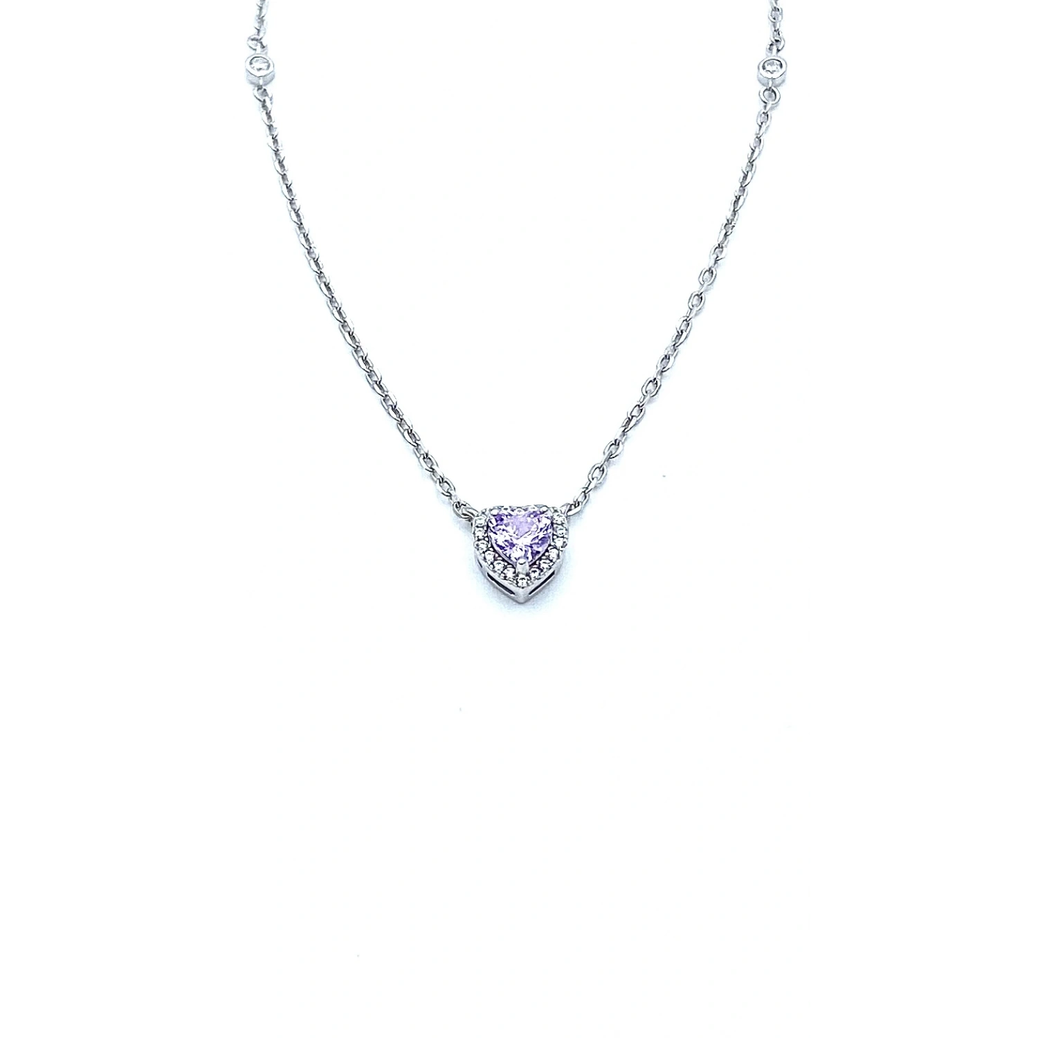 Lila Mini Kalp Kolye