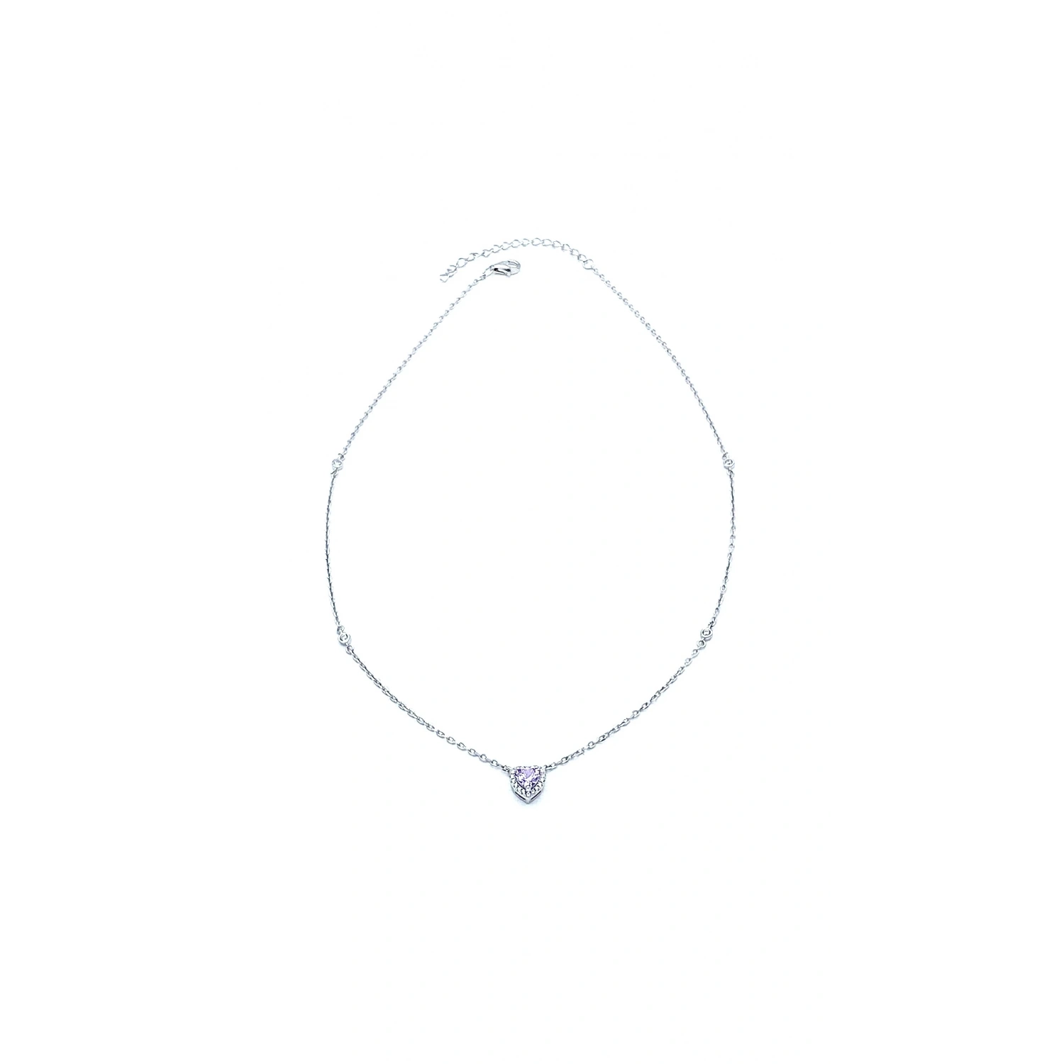 Lila Mini Kalp Kolye