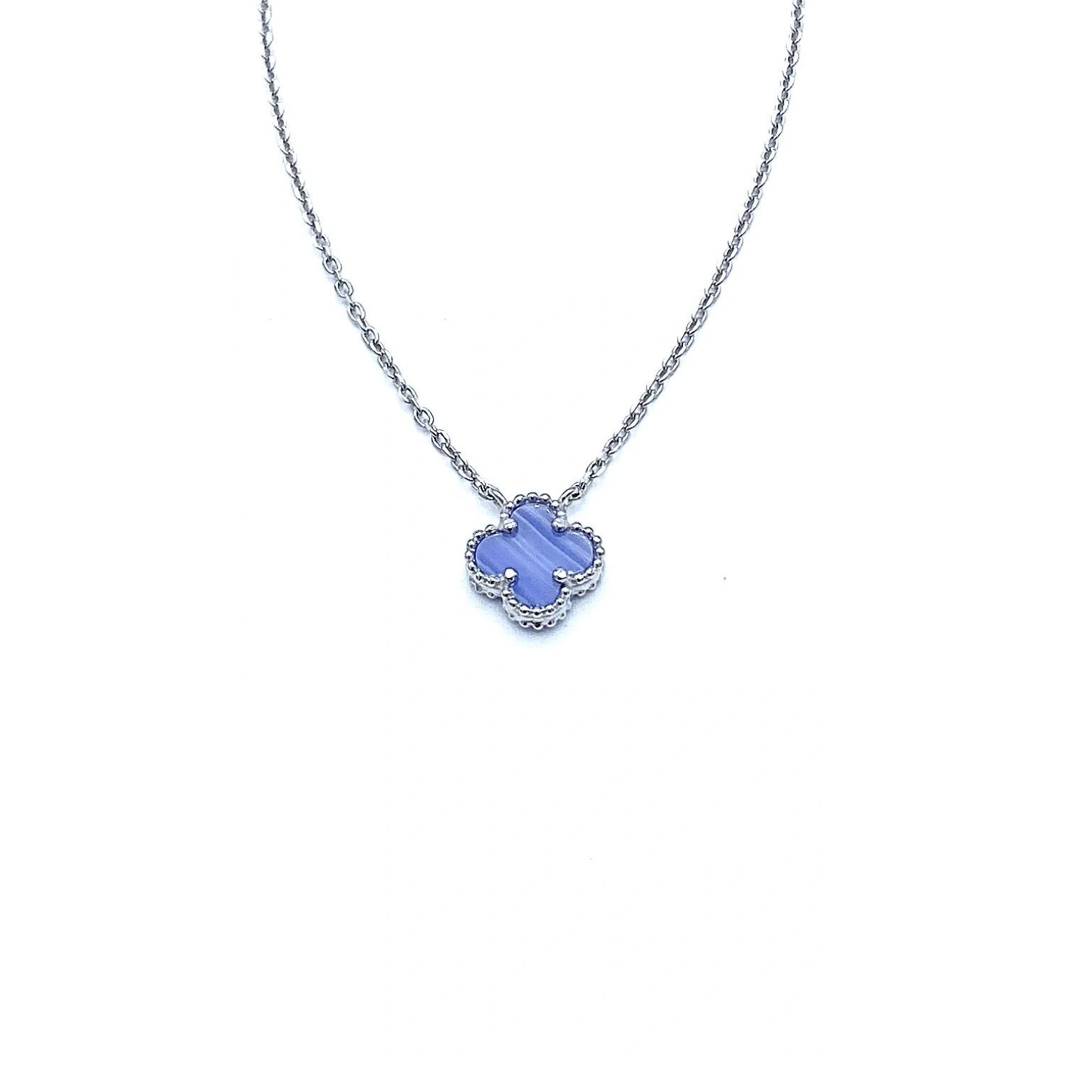 Lila Sedef Yonca Zincir Kolye