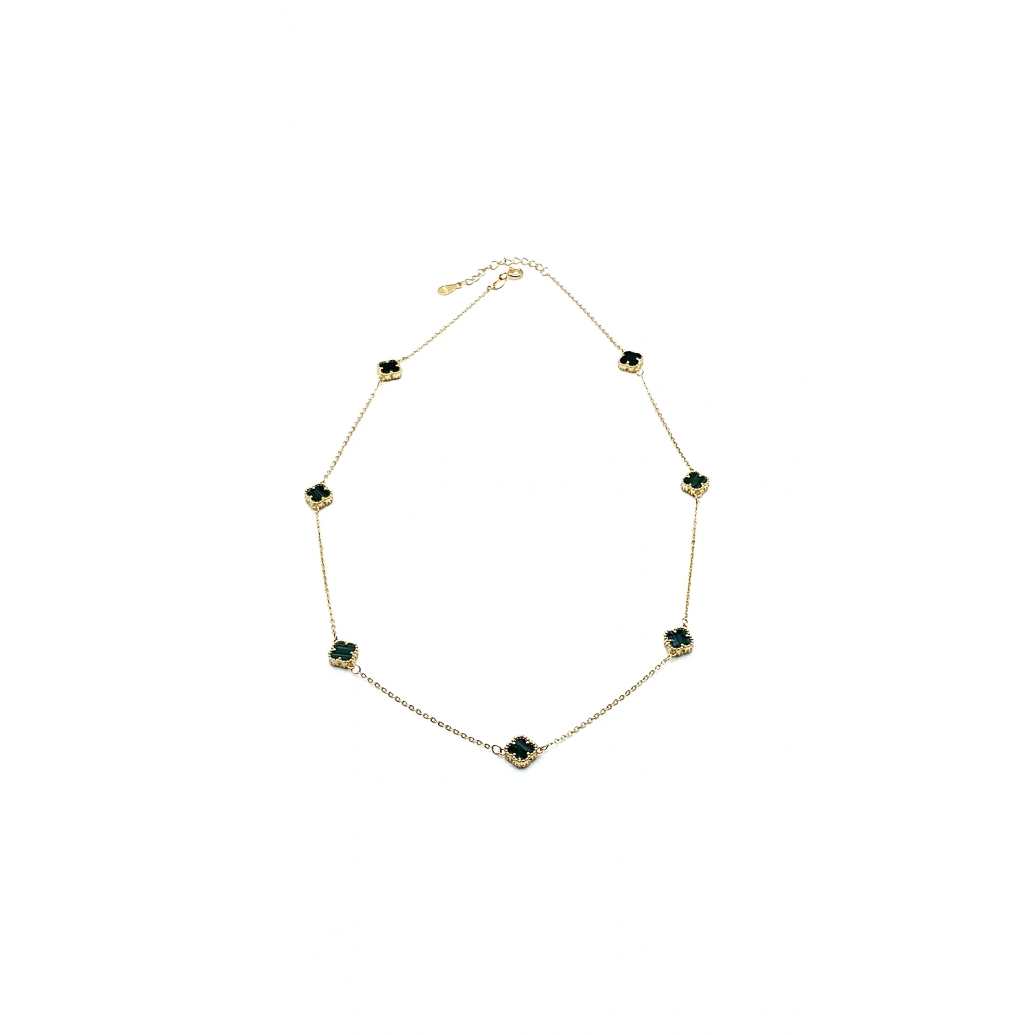 Malahit 7li Mini Yonca Kolye