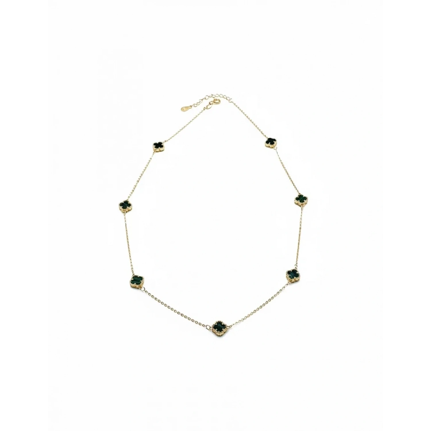 Malahit 7li Mini Yonca Kolye