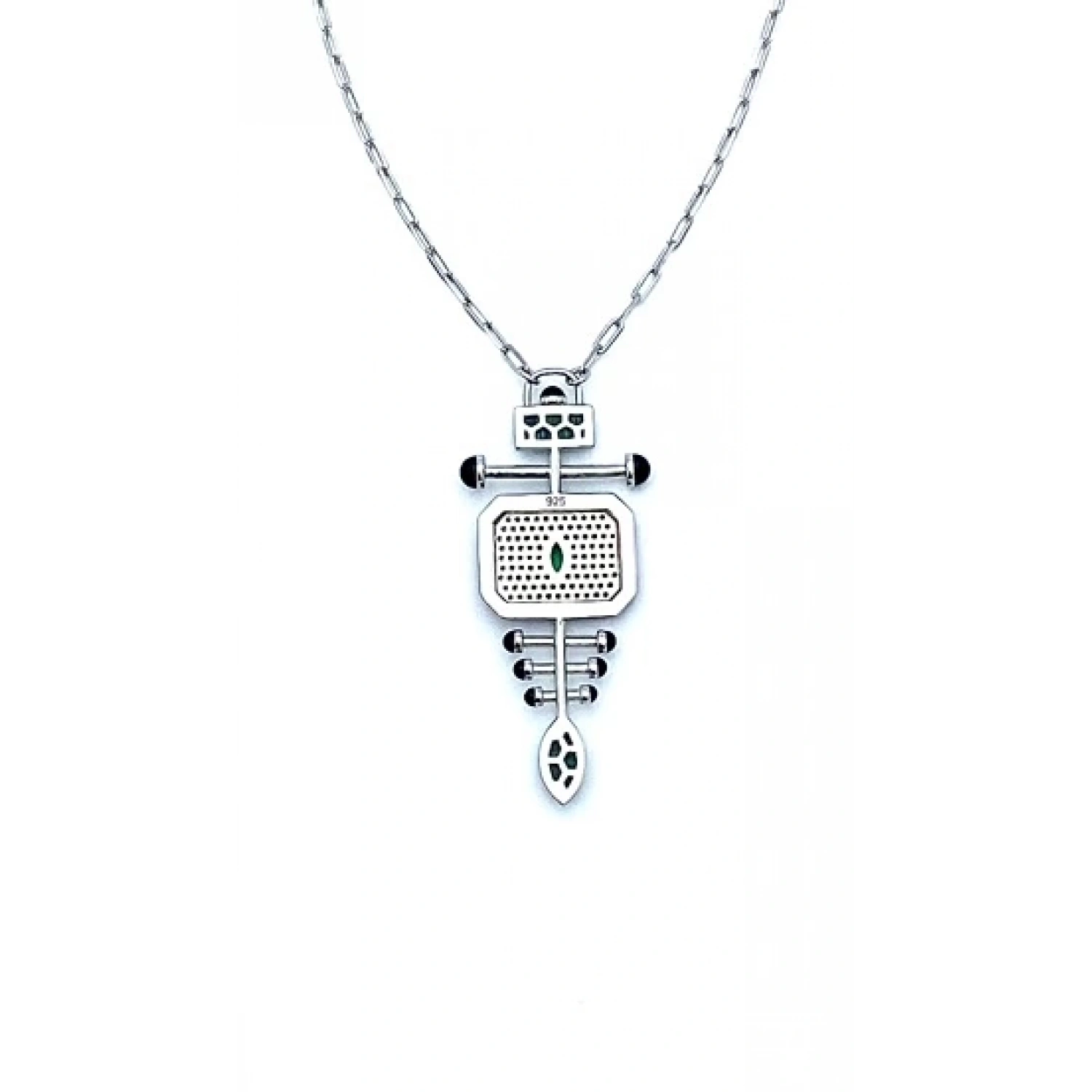 Malahit Fish Bone Kolye