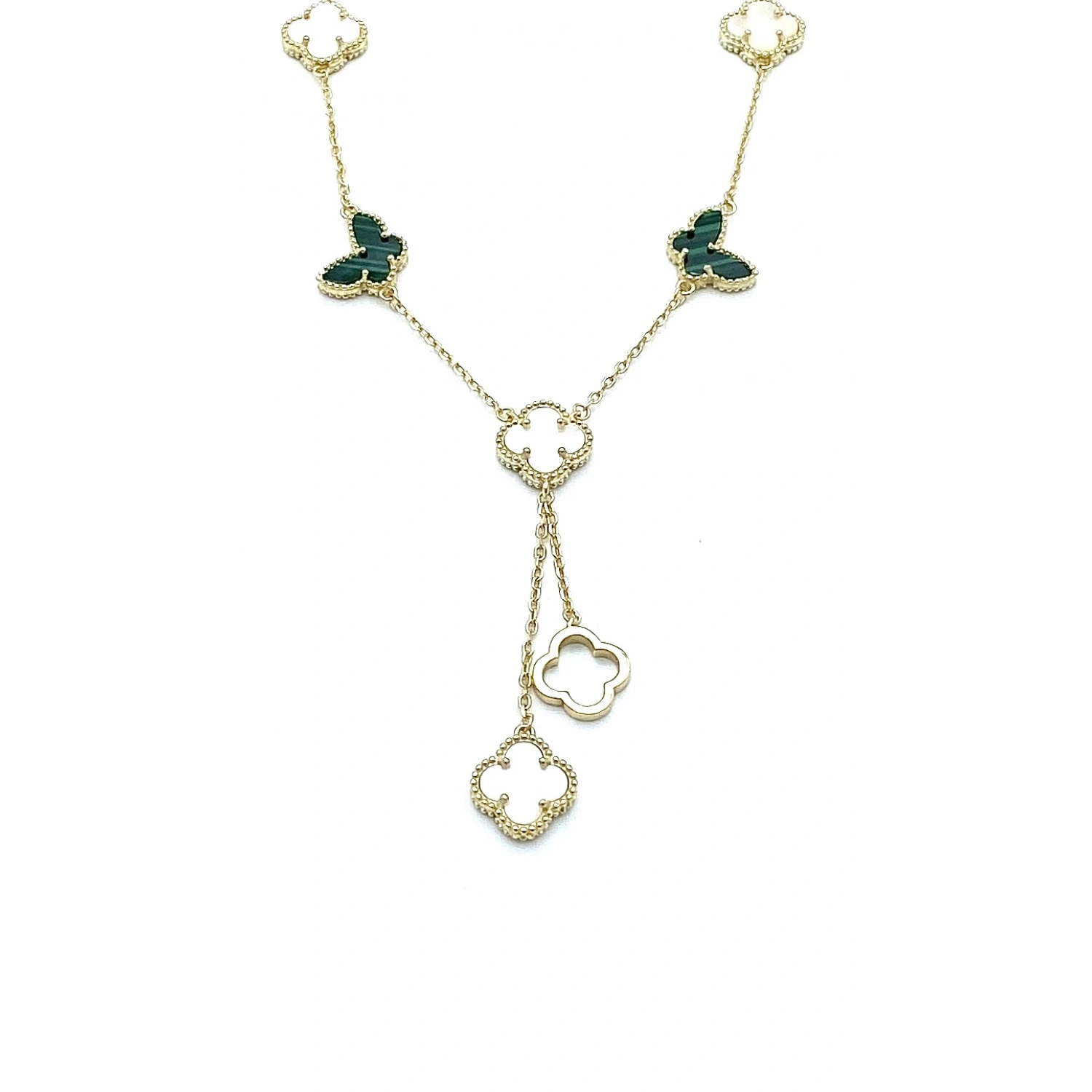 Malahit Kelebek Y Kolye