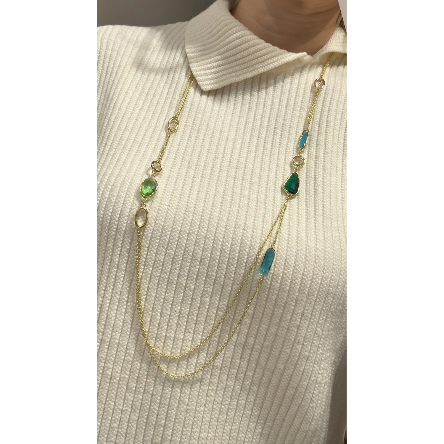 Marsilya Blue Oval Kolye