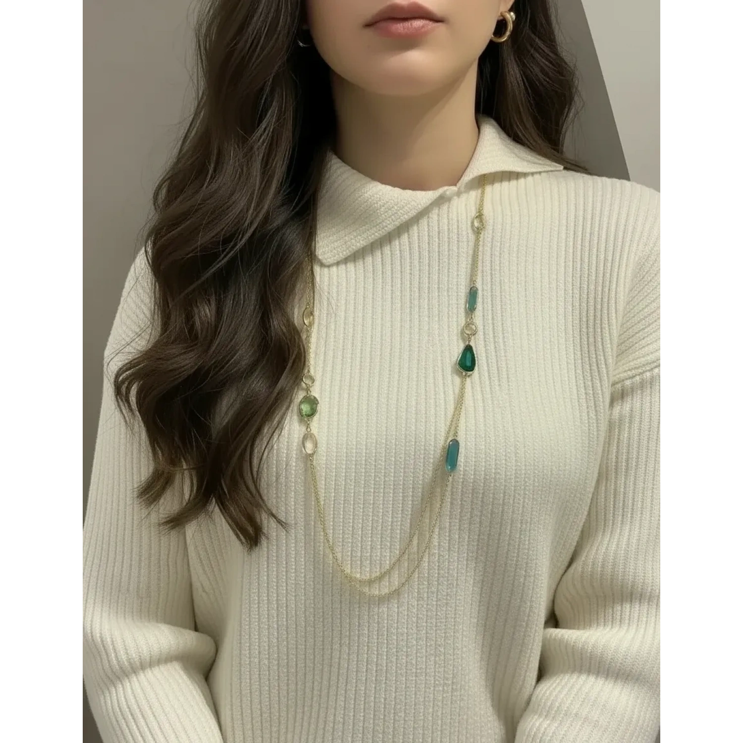 Marsilya Blue Oval Kolye