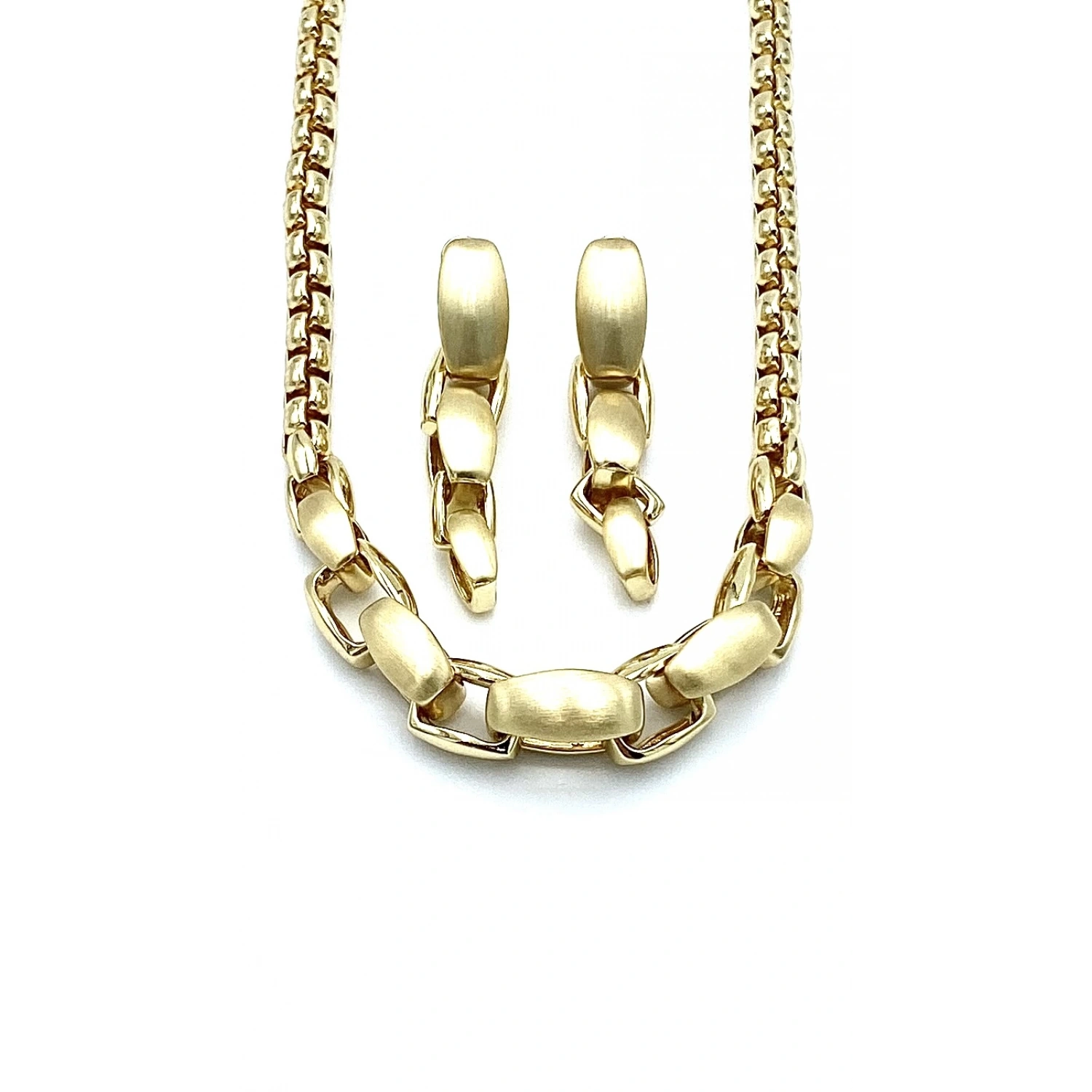 Mat Parlak Gold Chain Set