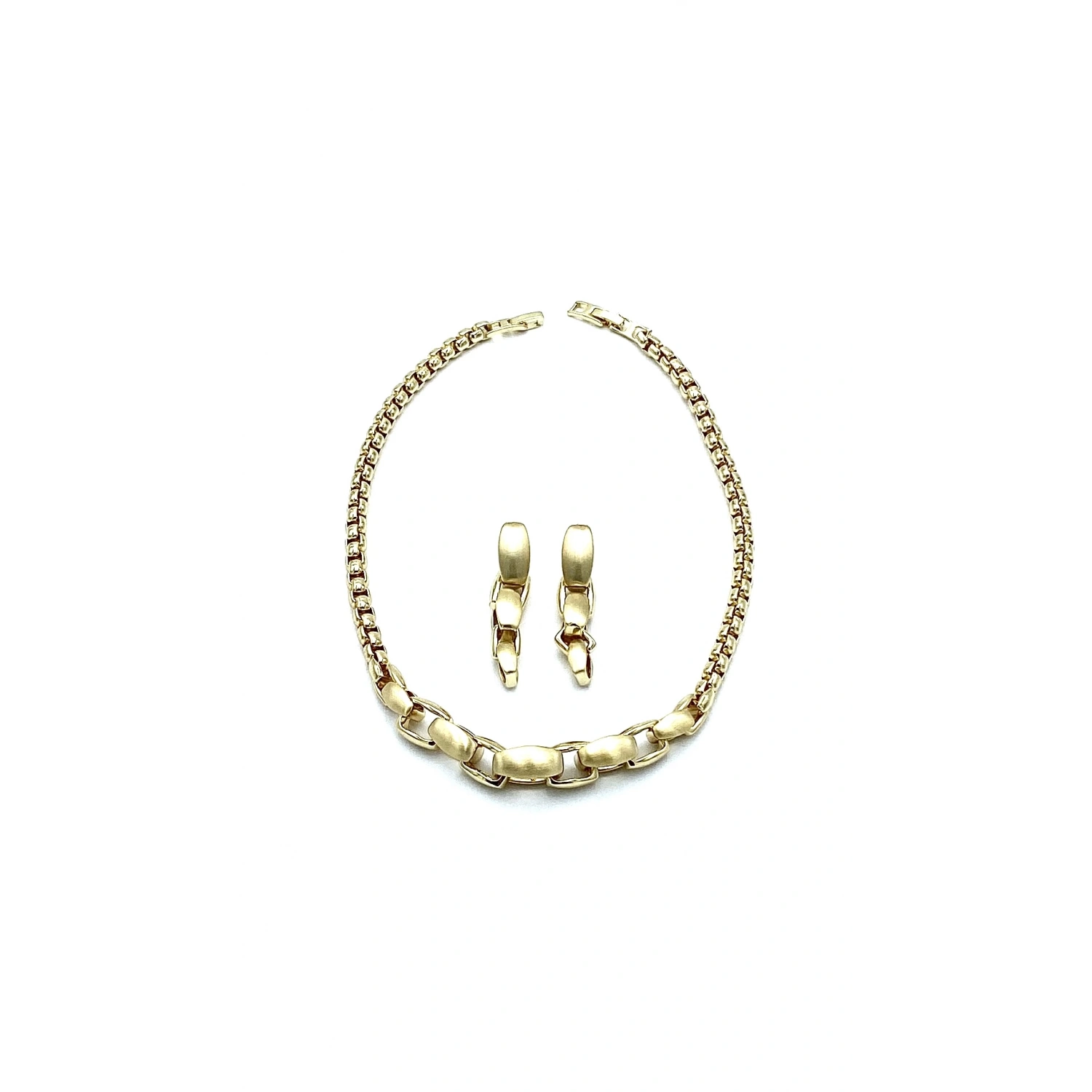 Mat Parlak Gold Chain Set